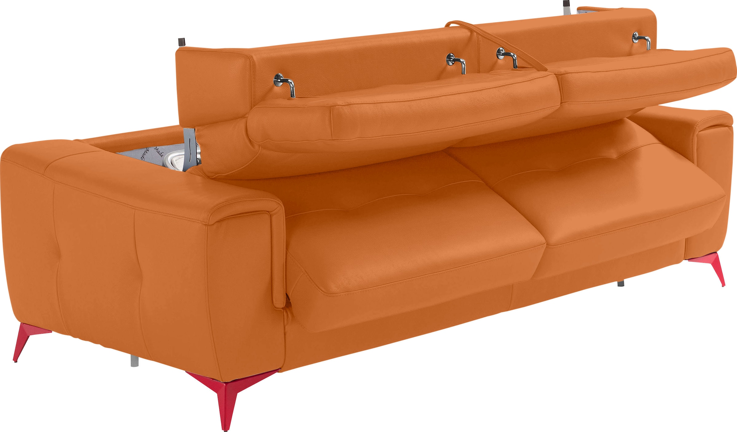 Egoitaliano Schlafsofa »Francine, Designsofa, Loungesofa mit Dauerschlaffunktion, Bettfunktion«, hochwertiger Metallbettrahmen & Matratze, Kopfteil manuell verstellbar