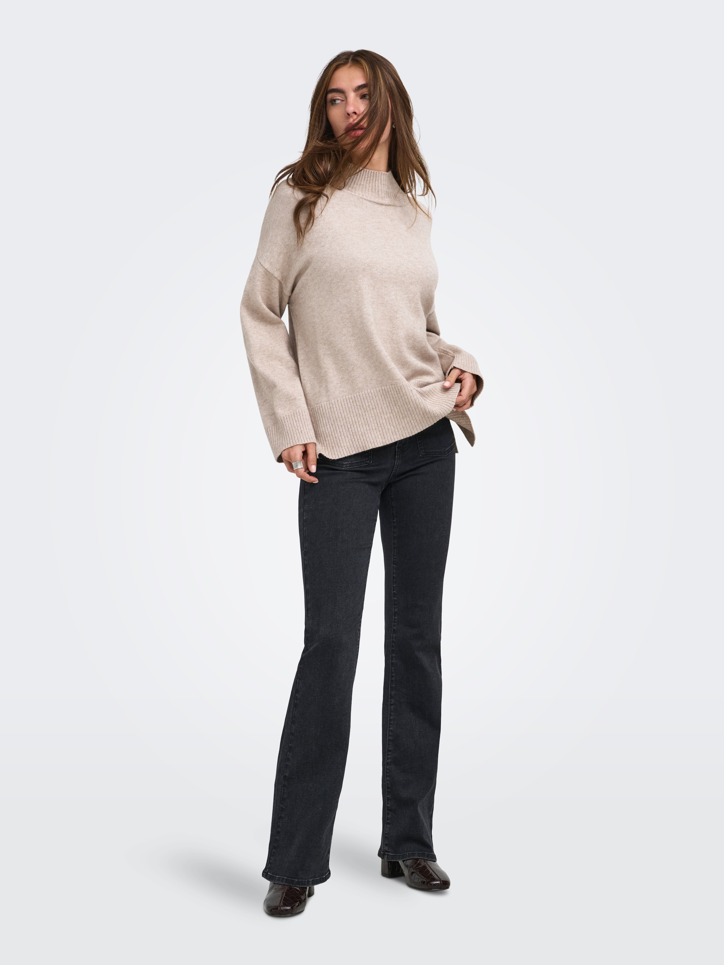 ONLY Strickpullover »ONLMARY LS HIGH NECK SLIT KNT NOOS« Viskosemischung, regular fit