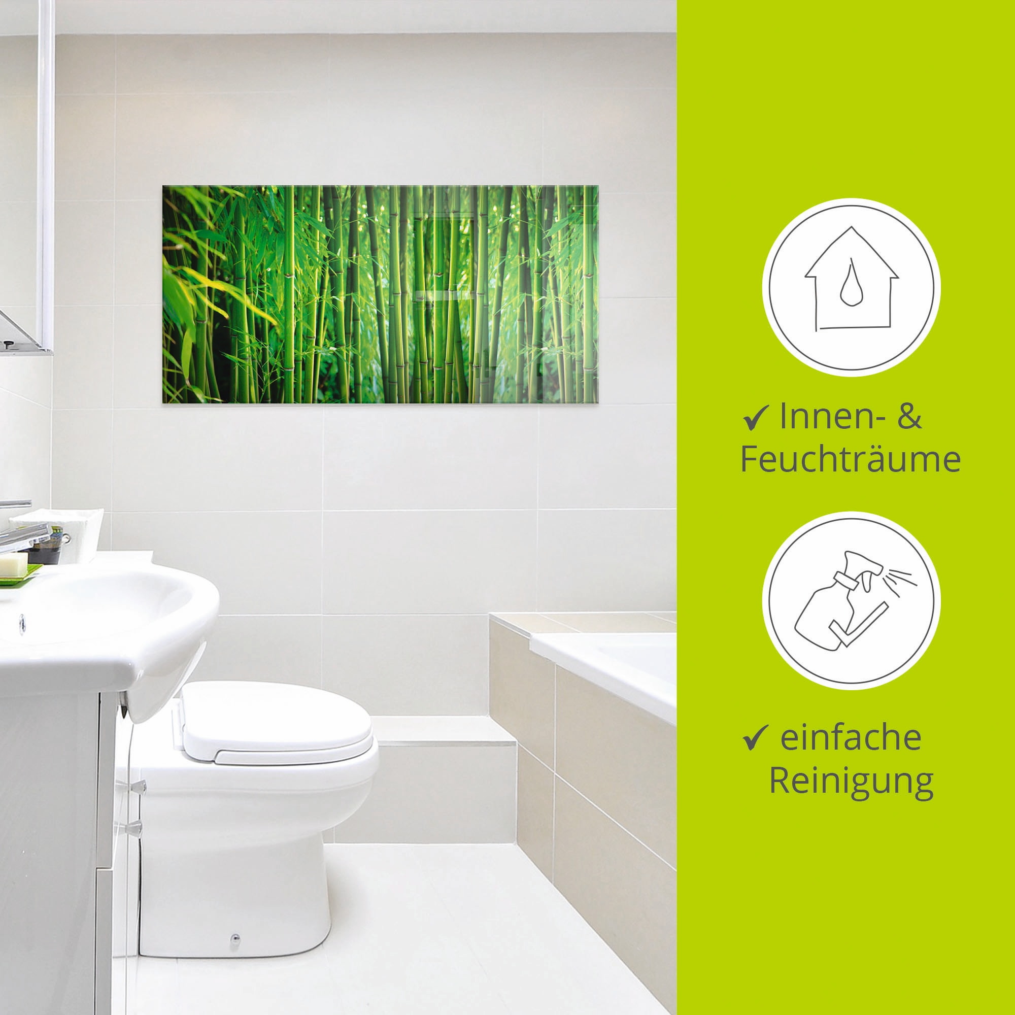 Artland Glasbild »Bambus II«, Gräser, (1 St.), in verschiedenen Größen