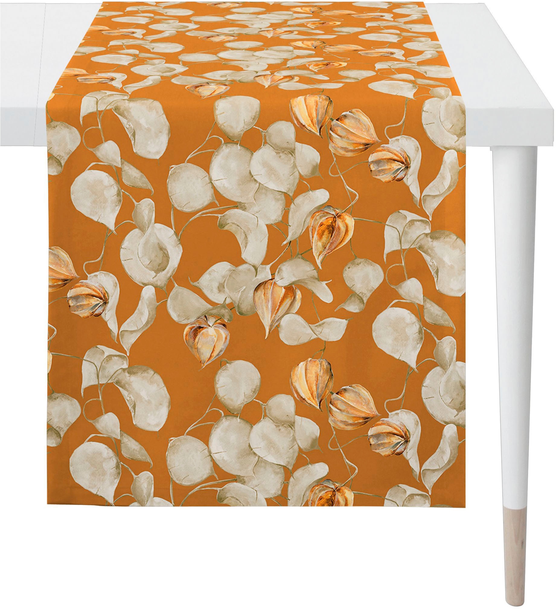 APELT Tischläufer »3400« orange ,beige Obermaterial: 75% Polyester, 25% Baumwolle B/L: 140 cm x 48 cm