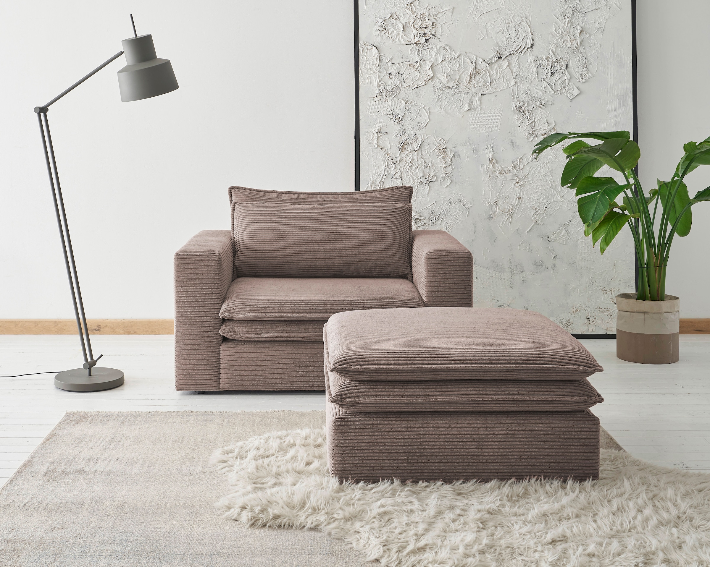 Home affaire Sitzgruppe »PIAGGE« 2 Stk. tlg. Hochwertiger Cord, Loveseat un günstig online kaufen