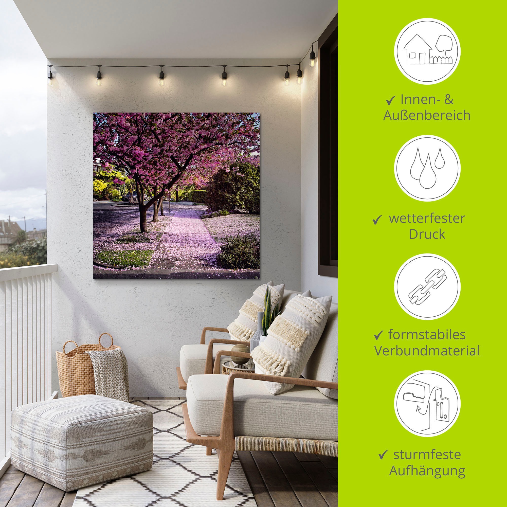 Artland Wandbild »Fallende Blütenblätter«, Bäume, (1 St.), als Alubild, Outdoorbild, Leinwandbild, Poster in verschied. Größen