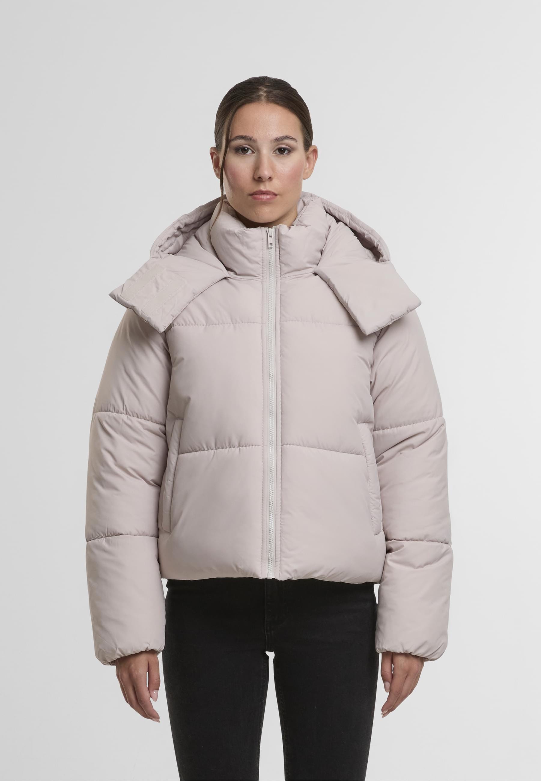 URBAN CLASSICS Winterjacke »Urban Classics Ladies Hooded Collar Puffer Jacket« 1 Stk. tlg. mit Kapuze