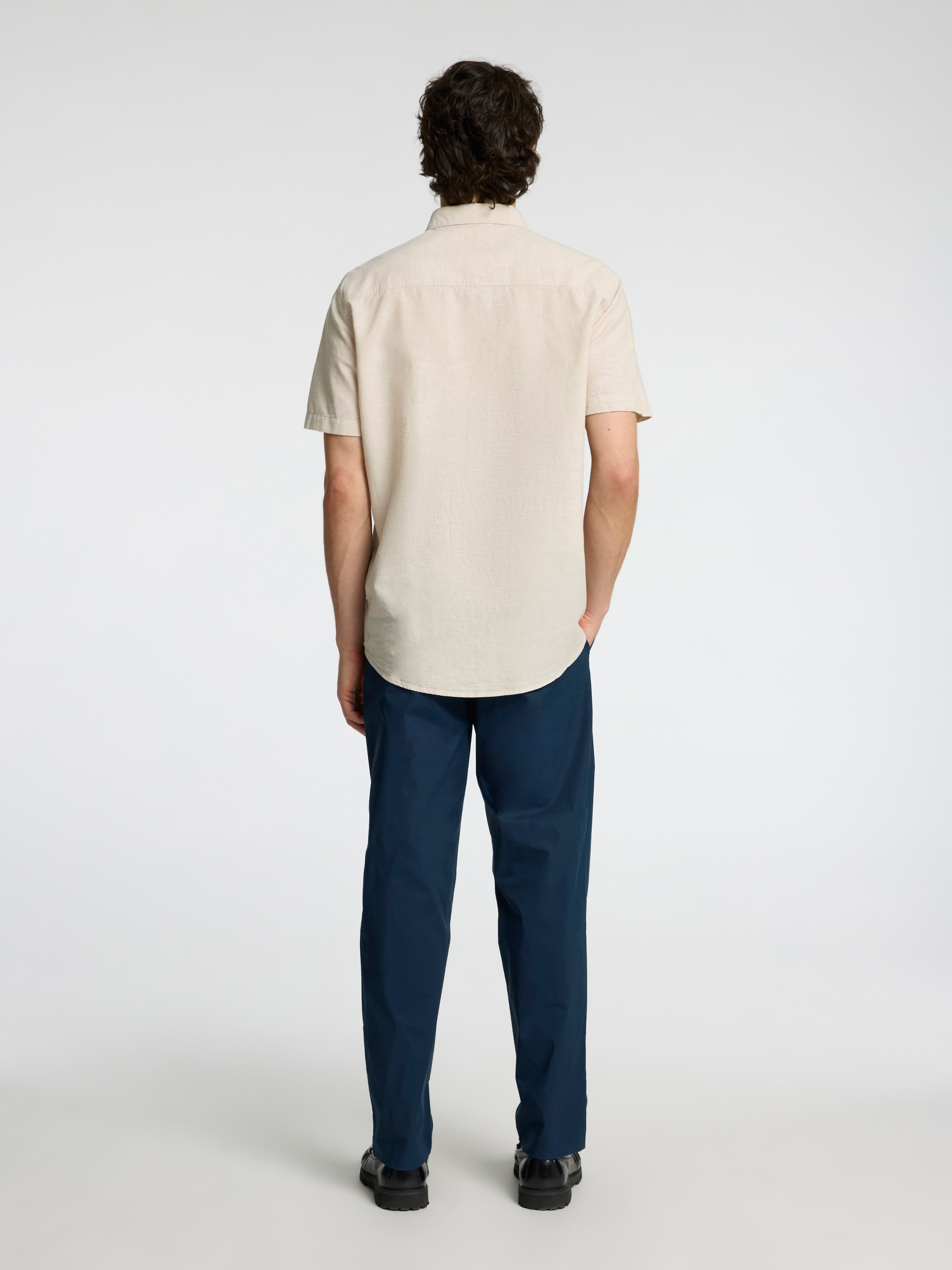 SELECTED HOMME Kurzarmhemd »SLHREG-SUN SHIRT SS NOOS«, mit Leinen