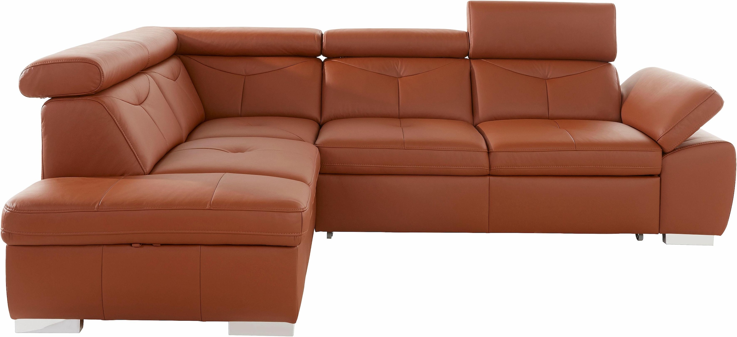 exxpo - sofa fashion Ecksofa »Spring, super bequem und komfortabel mit Armteil- und Kopfteilfunktion«, wahlweise mit Bettfunktion und Bettkasten, L-Form