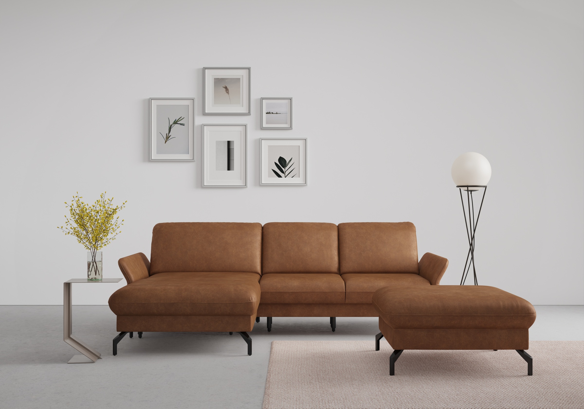 sit&more Ecksofa »Fashion L-Form«, wahlweise mit Kopfteilverstellung und Vorziehsitz, motorisch