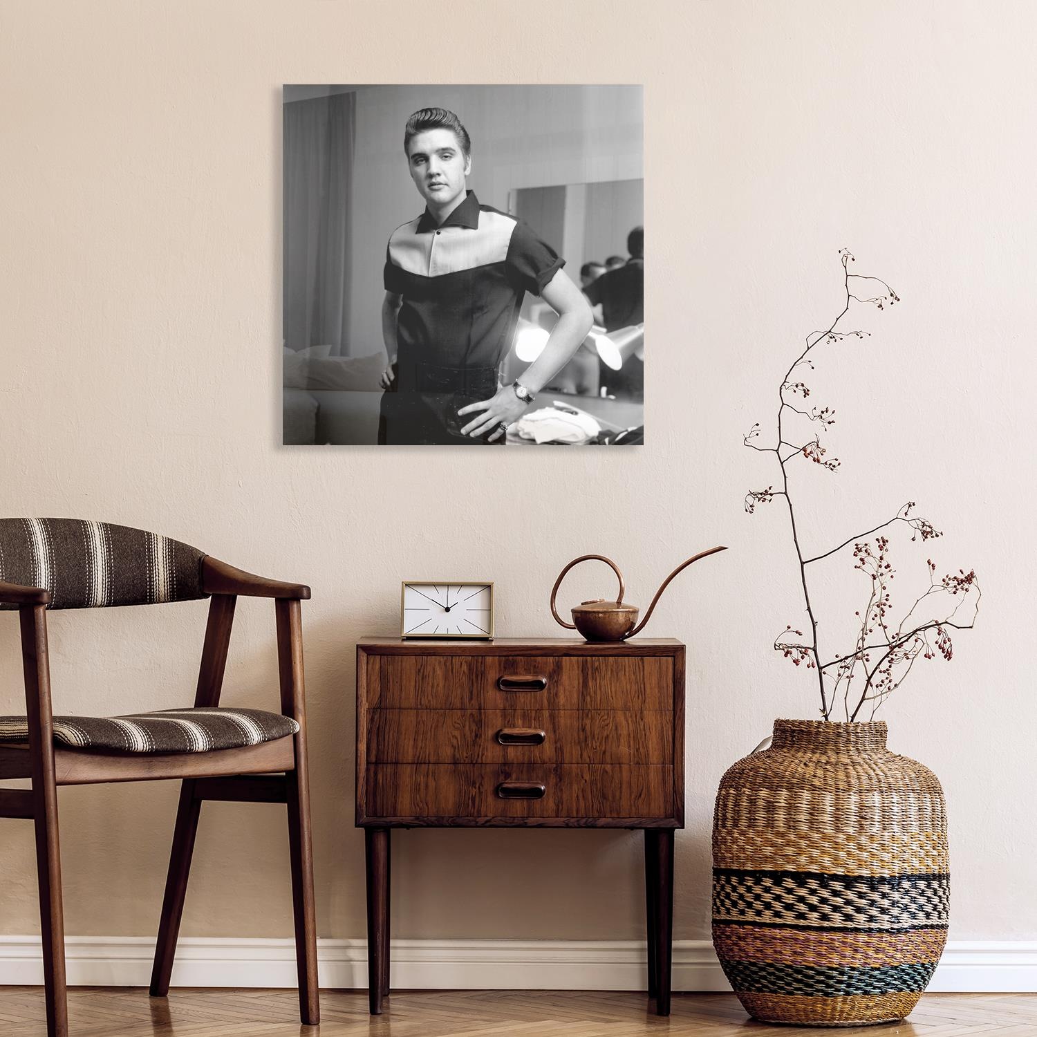 queence Acrylglasbild »Elvis Presley«, Schwarz-Weiß-Mann-Stars-Portrait-Fot günstig online kaufen