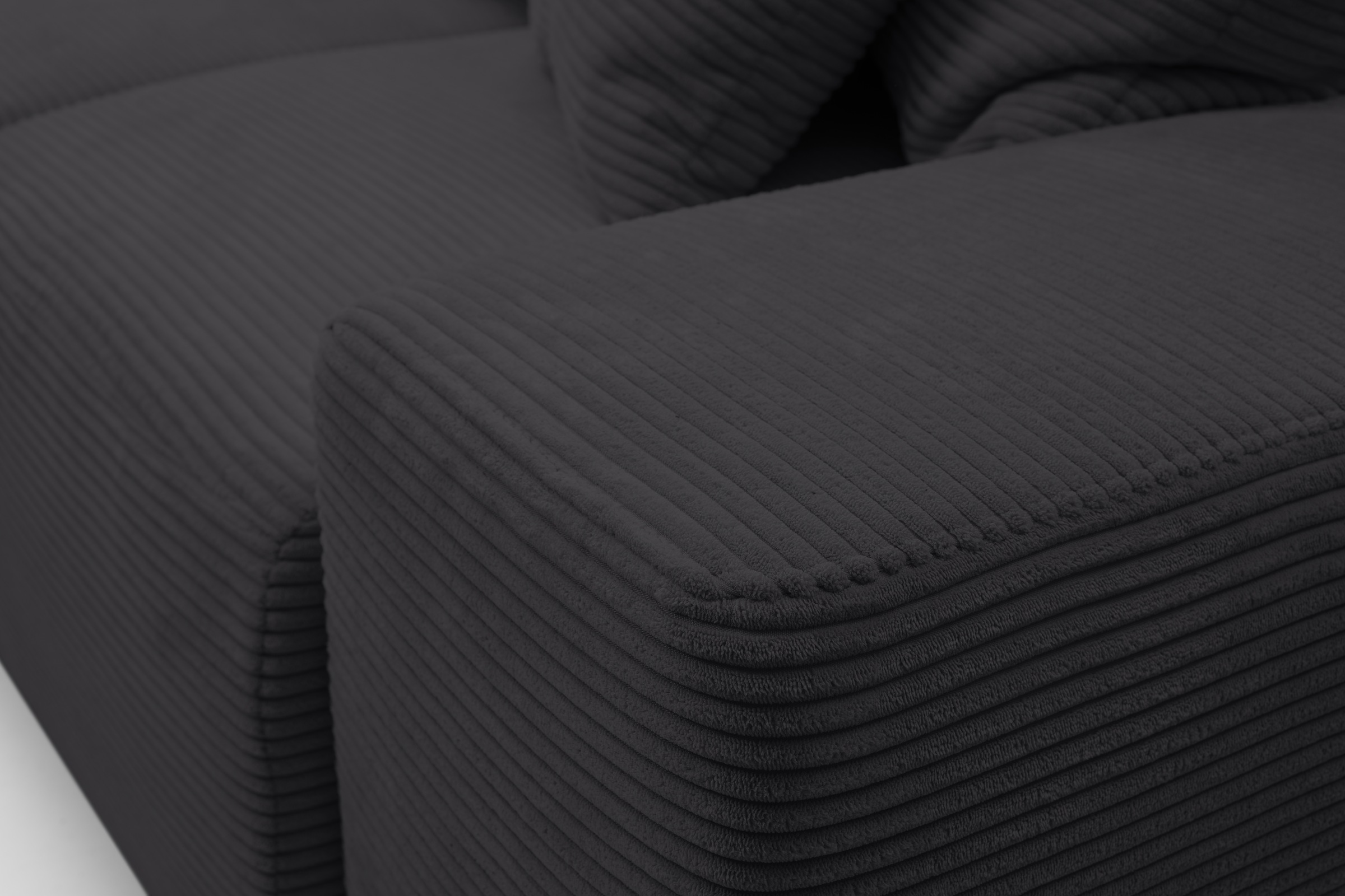 WERK2 Ecksofa »Riwa, modernes Sofa zum Kuscheln und Entspannen, Breite 300cm, L-Form«, Trendiges Ecksofa mit vielen Kissen, Schlaffunktion & Bettkasten