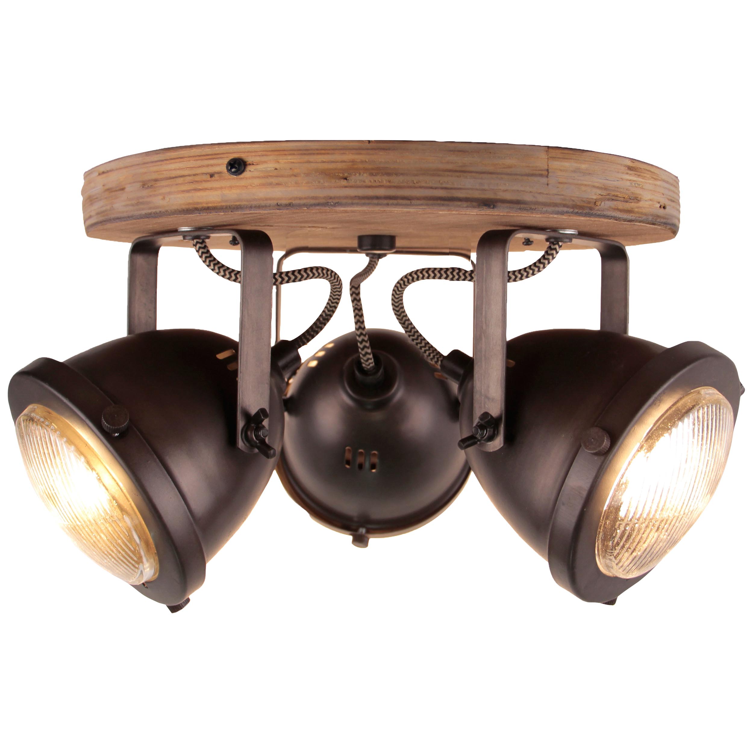 TRIO Leuchten Deckenleuchte »Bell«, mit 4-flammig Holz-Nickel-Antik-Kombination in Schirmen online flammig-flammig, kaufen 4 Glocken-Optik