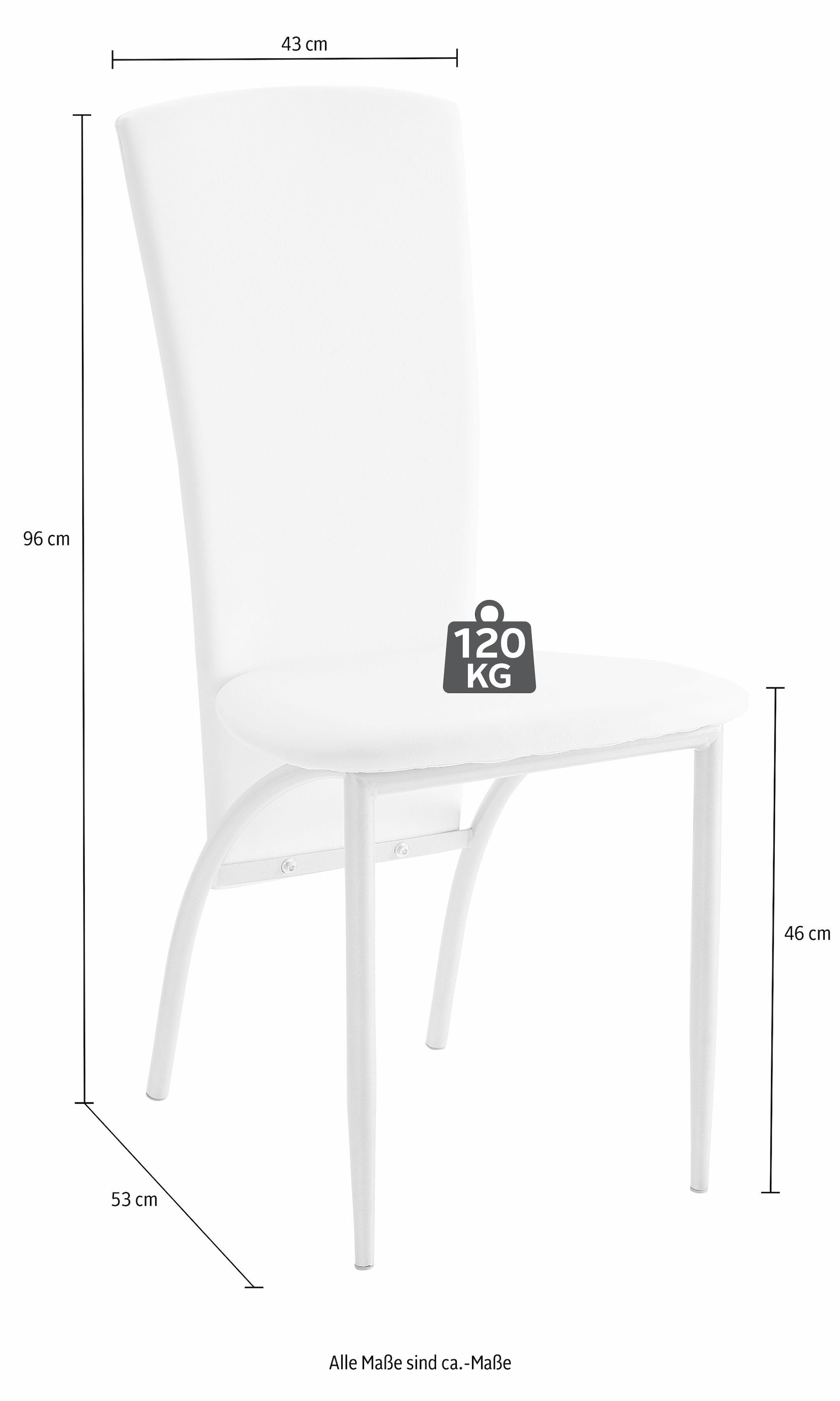 INOSIGN Essgruppe, (Set, 5 tlg.), Tischbreite 80 cm in weiß mit Struktur