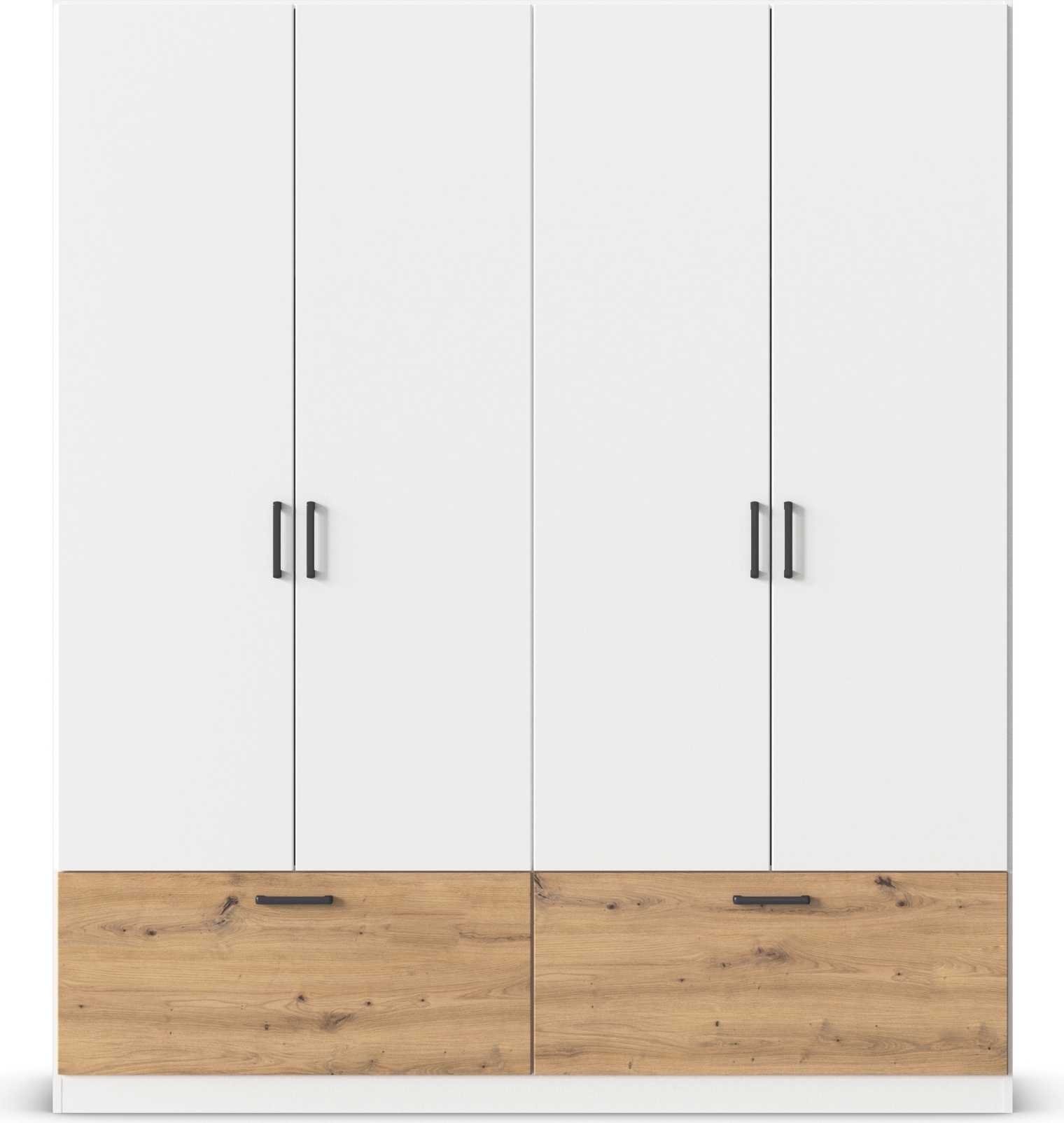 rauch Drehtürenschrank »Kleiderschrank Schrank Garderobe Wäscheschrank BARI«, mit Schubkästen und modernem Griff in Graumetallic MADE IN GERMANY