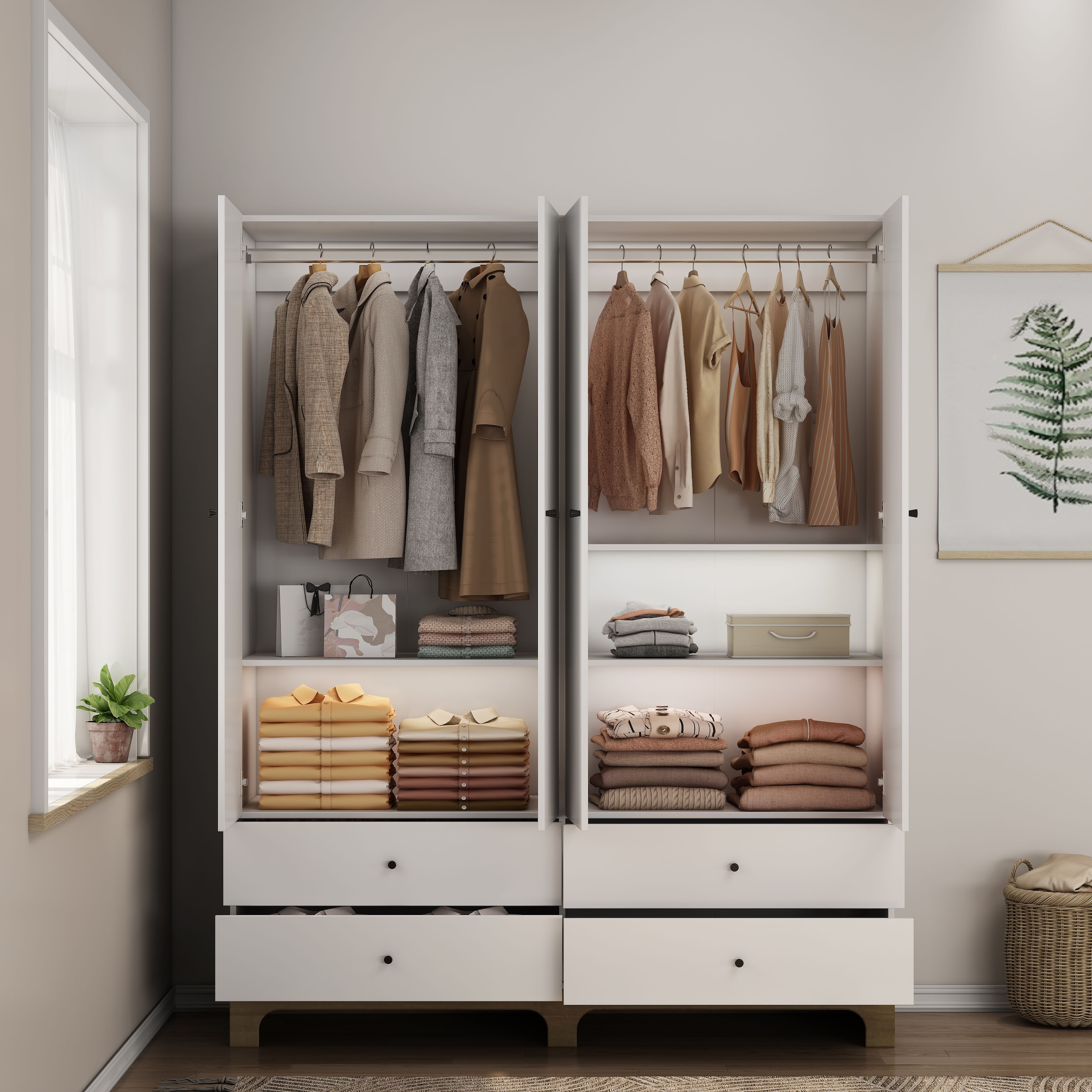 OTTO home Kleiderschrank »Oslo Schlafzimmerschrank Garderobe weiß Landhaus Bestseller«