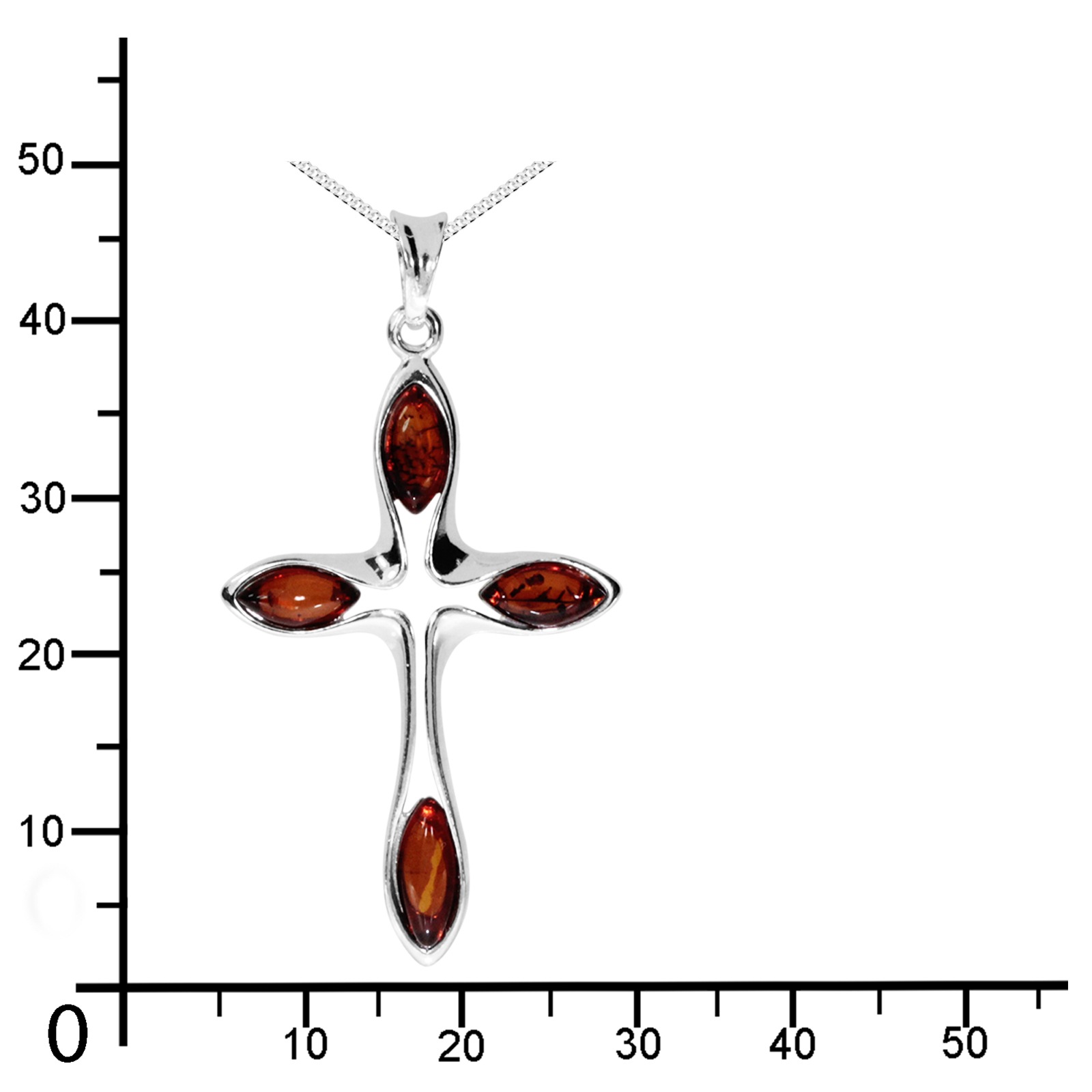 OSTSEE-SCHMUCK Kette mit Anhänger »Ostsee-Schmuck Kette mit Anhänger Kreuz 38 x 24 mm«