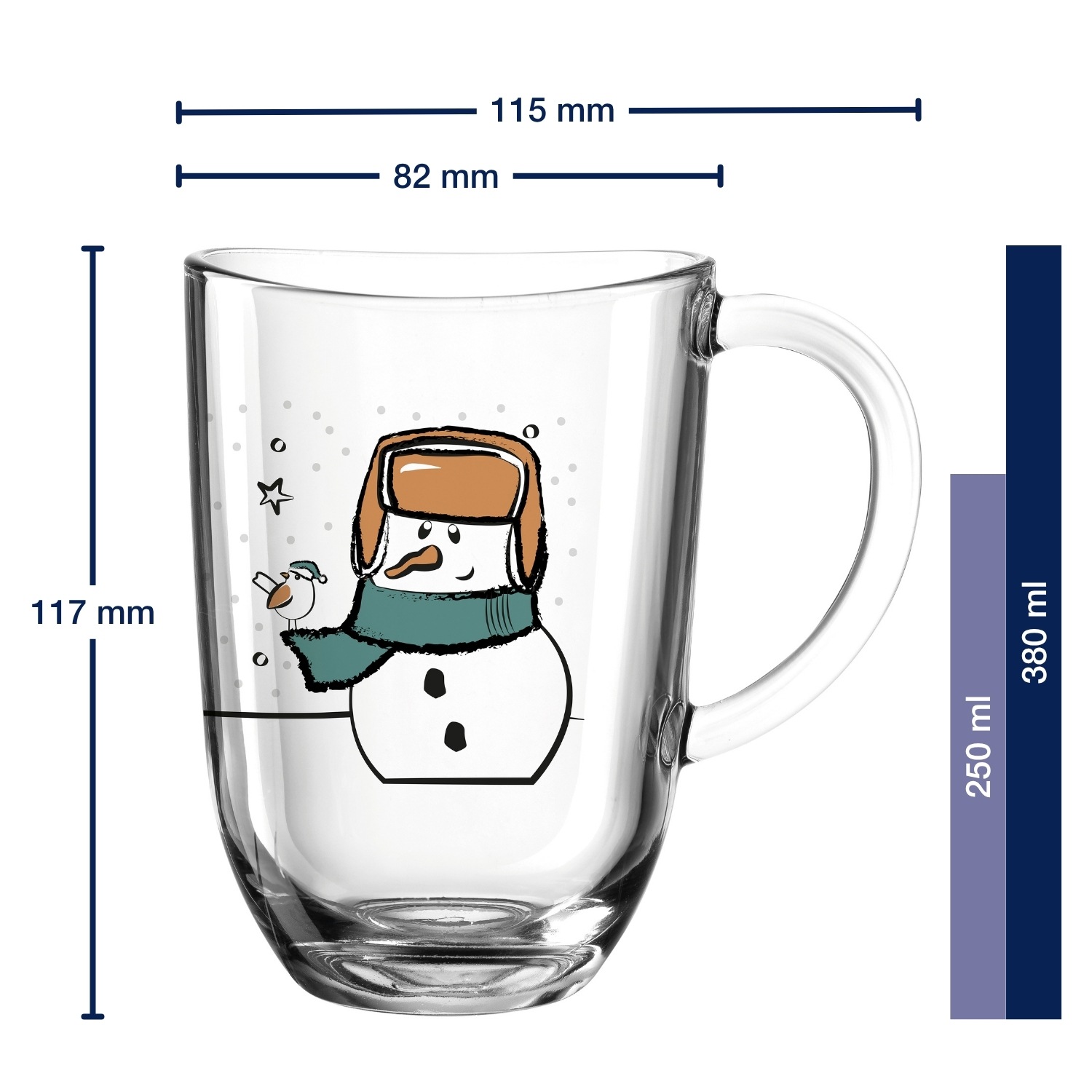 LEONARDO Tasse »SILENZIO mit Motiv«, (1 tlg.), Schneemann, 380ml