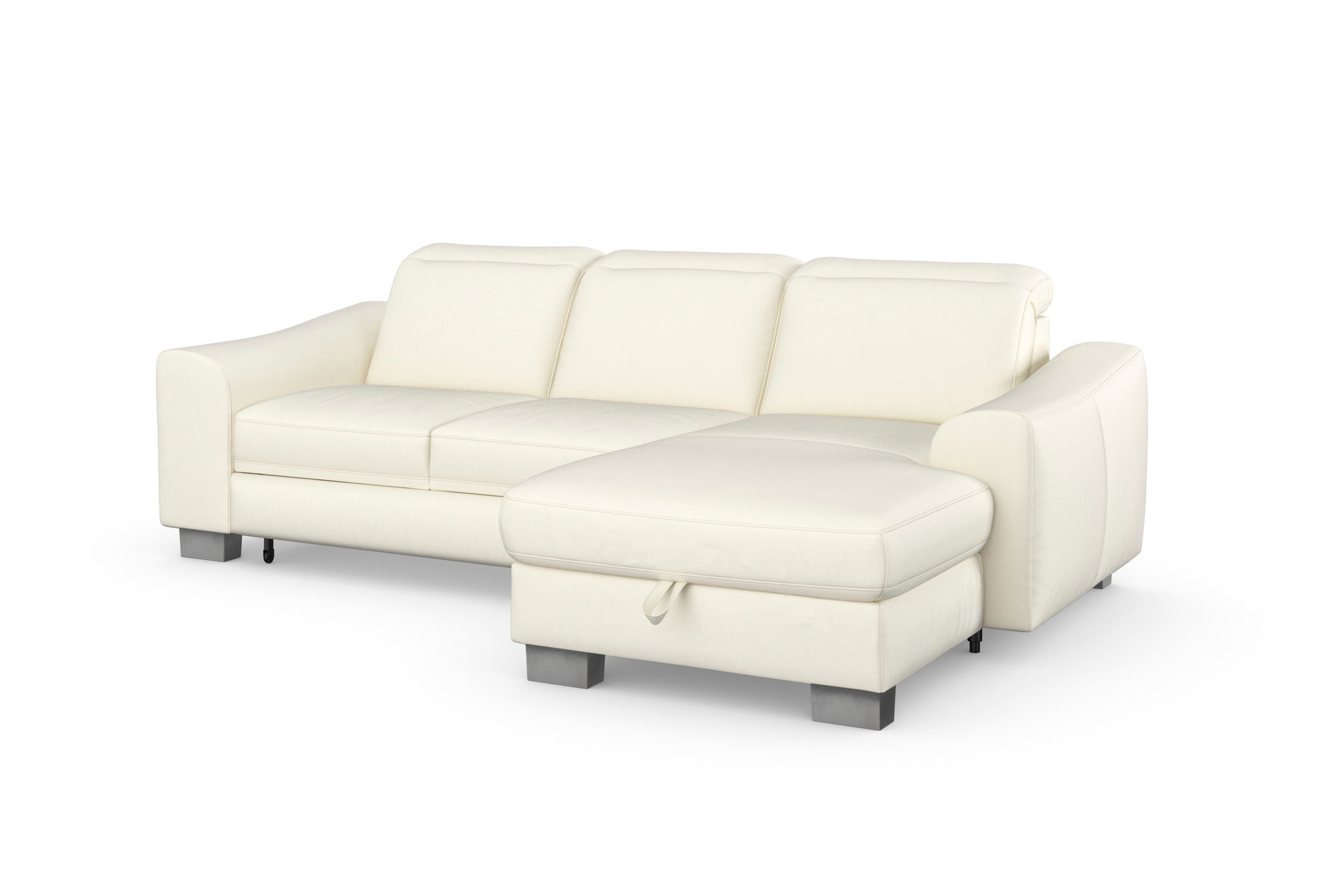 sit&more Ecksofa »Dundee L-Form«, mit Federkern und Edelstahlfüßen, wahlweise mit Kopfteilverstellung