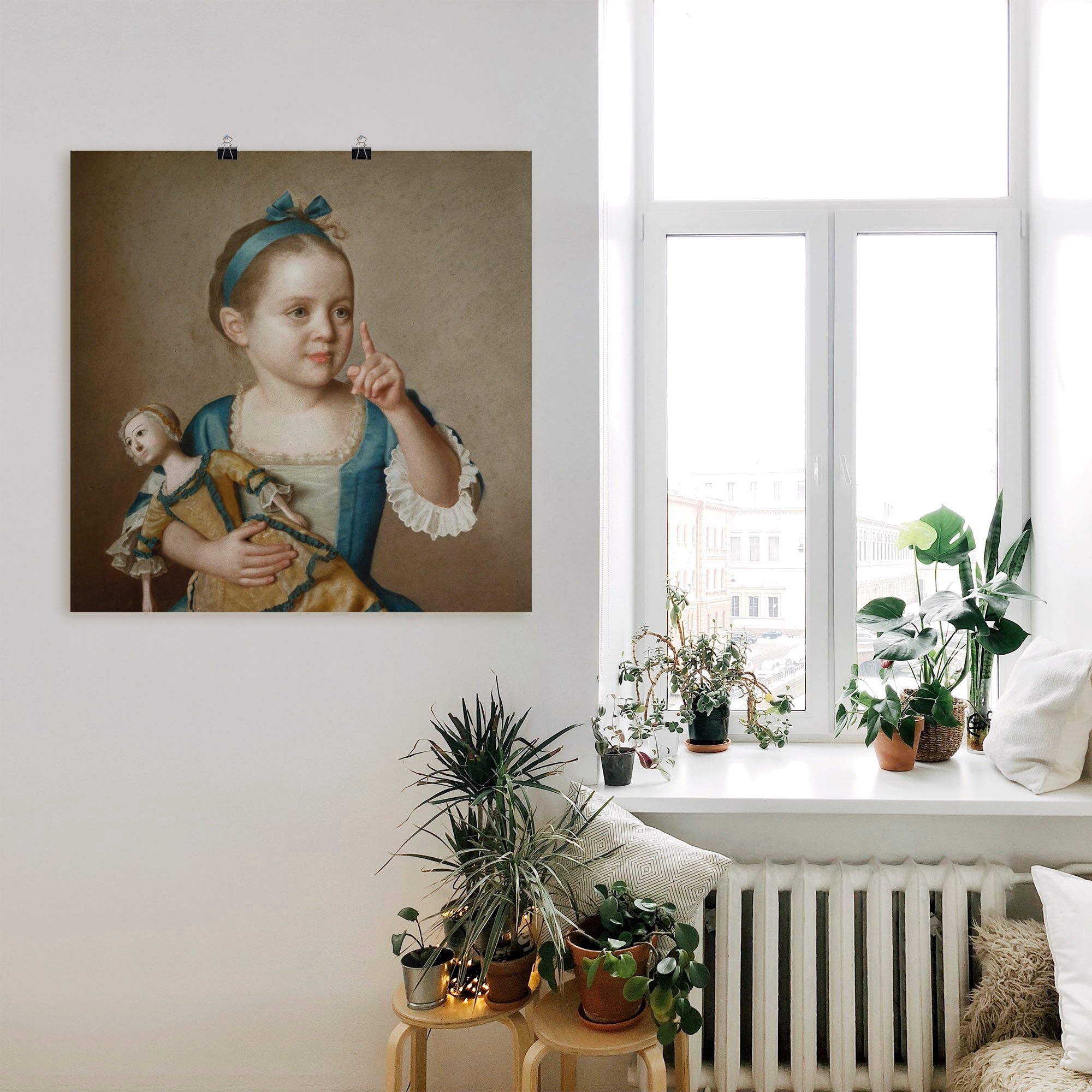 Artland Wandbild »Mädchen mit Puppe.«, Kind, (1 St.), als Leinwandbild, Poster in verschied. Größen
