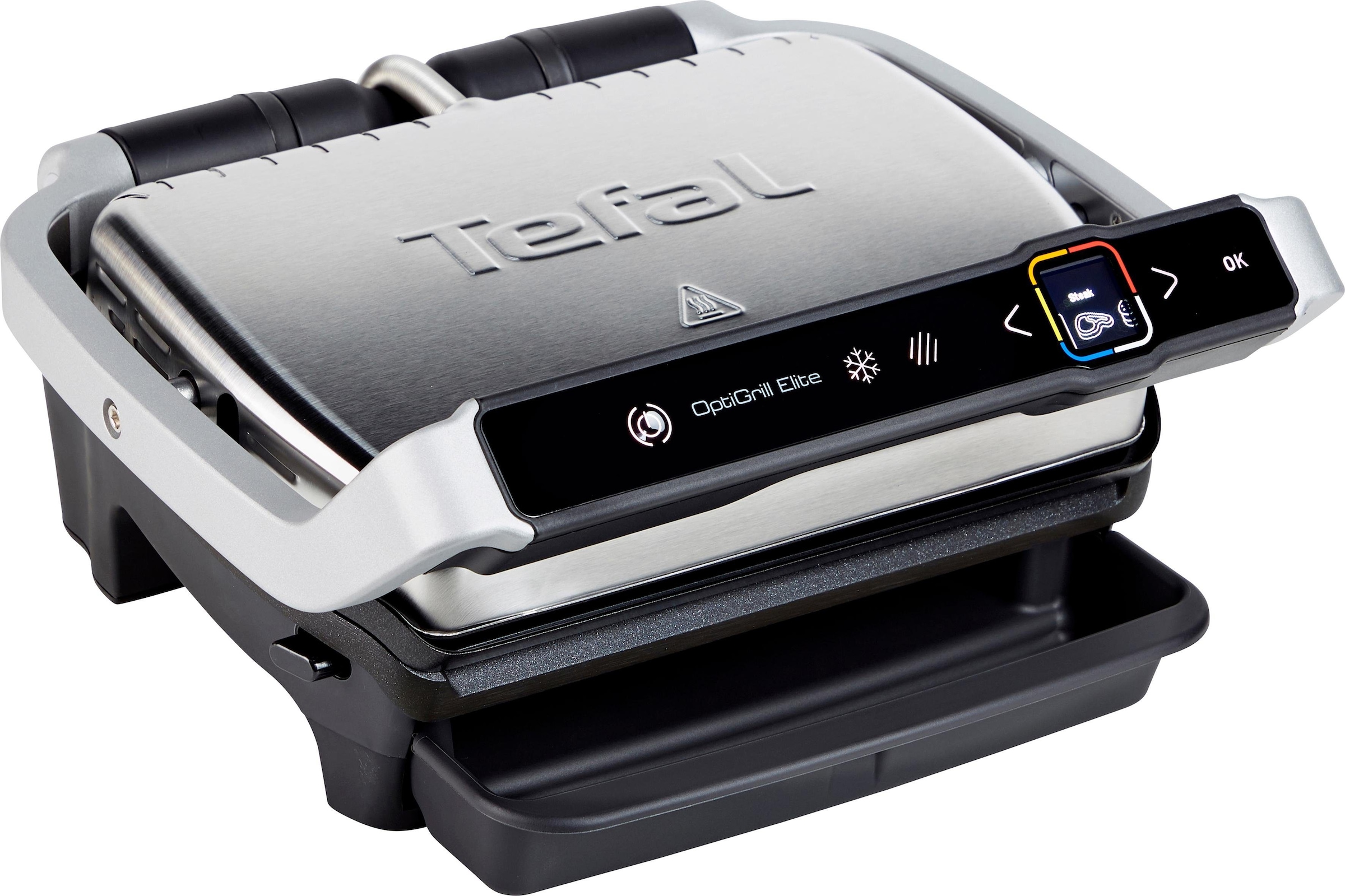 Tefal Kontaktgrill »GC750D OptiGrill Elite«, 2000 W, 12 Programme, intuitiver Sensor, Grillboost-Funktion, Rezeptbuch App