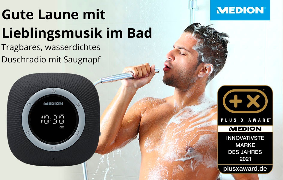 Medion® Digitalradio (DAB+) »LIFE® P66096 (MD 43881) Dusch-«, (Bluetooth UKW mit RDS 3 W)