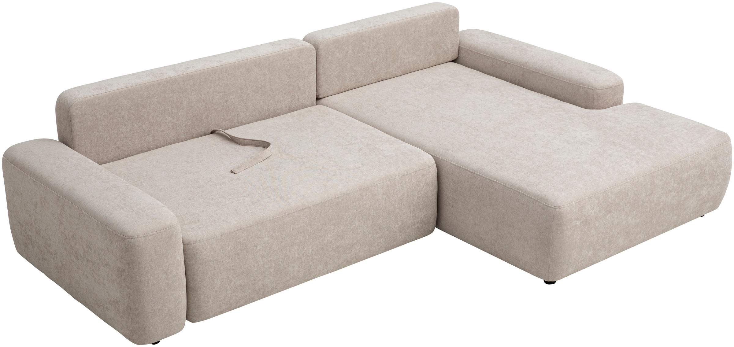 INOSIGN Ecksofa »TORGE (264cm), Schlafsofa in Cord, Samtvelours o Struktur fein, L-Form«, Schlaffunktion, Bettkasten, Liegefläche: 125/210 cm