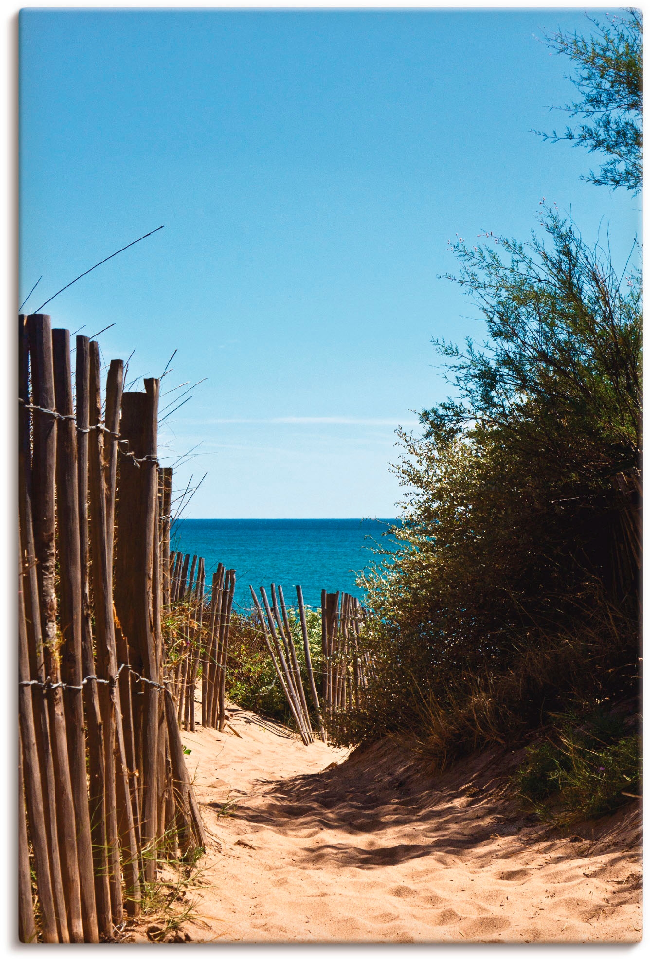Artland Leinwandbild »Strandzugang zum Serignan Plage«, Strand, (1 St.), auf Keilrahmen gespannt