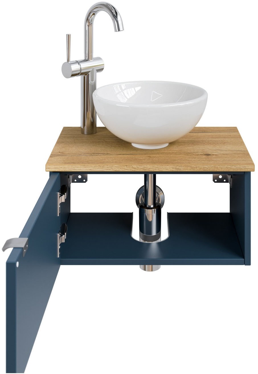 Saphir Waschtisch »Serie 6915 Waschschale mit Unterschrank für Gästebad, Gäste WC«, 51 cm mit Keramik-Aufsatzbecken und 1 Tür