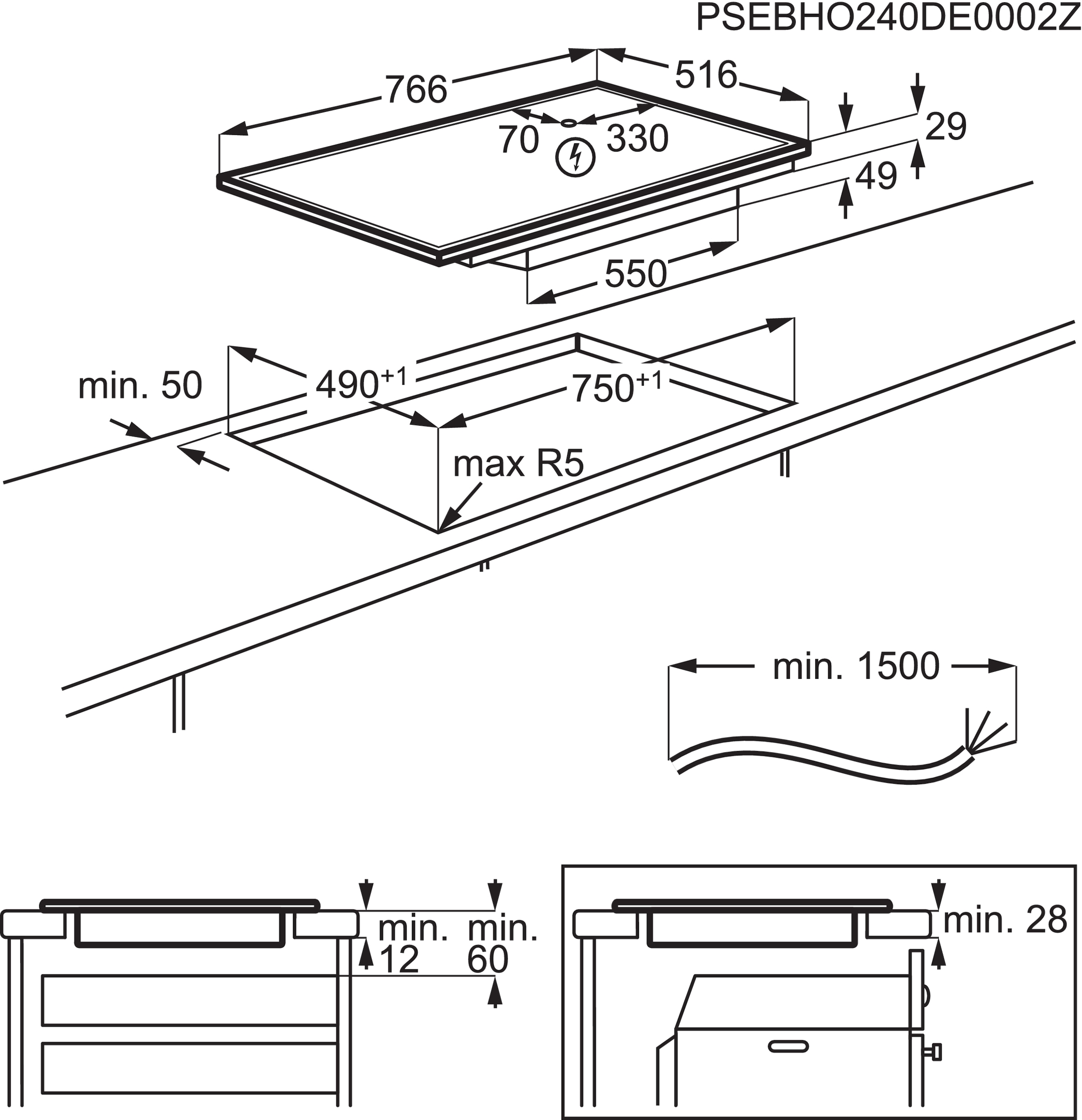 AEG Induktions-Kochfeld »TO84IA0FXB«, mit Hob2Hood®