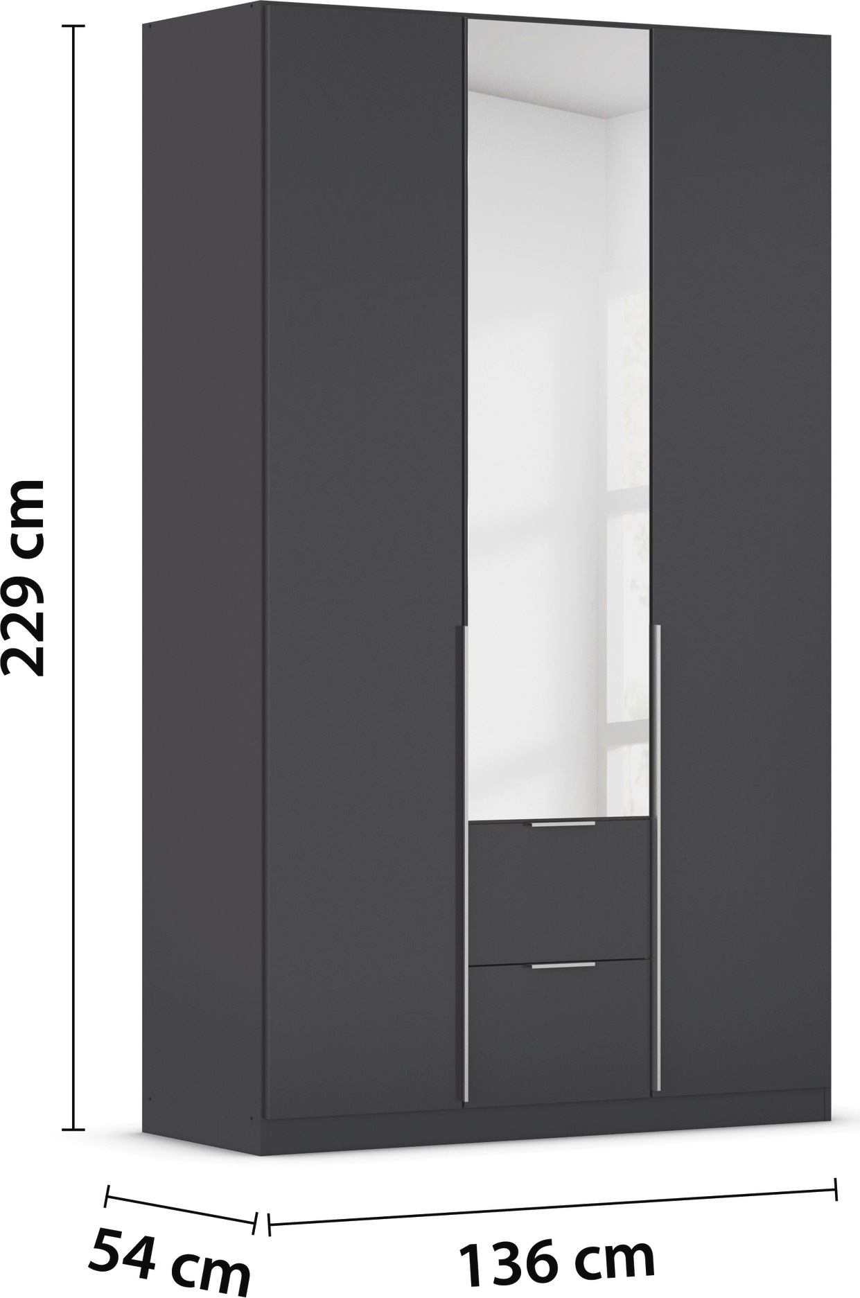 rauch Drehtürenschrank »Kleiderschrank Schrank Garderobe AGORDO mit Dekor- oder Hochglanzfront«, (in zwei Griff-Farben mit Dekor- oder Hochglanzfront), mit Außenschubkästen, in 6 Breiten und 2 Höhen MADE IN GERMANY