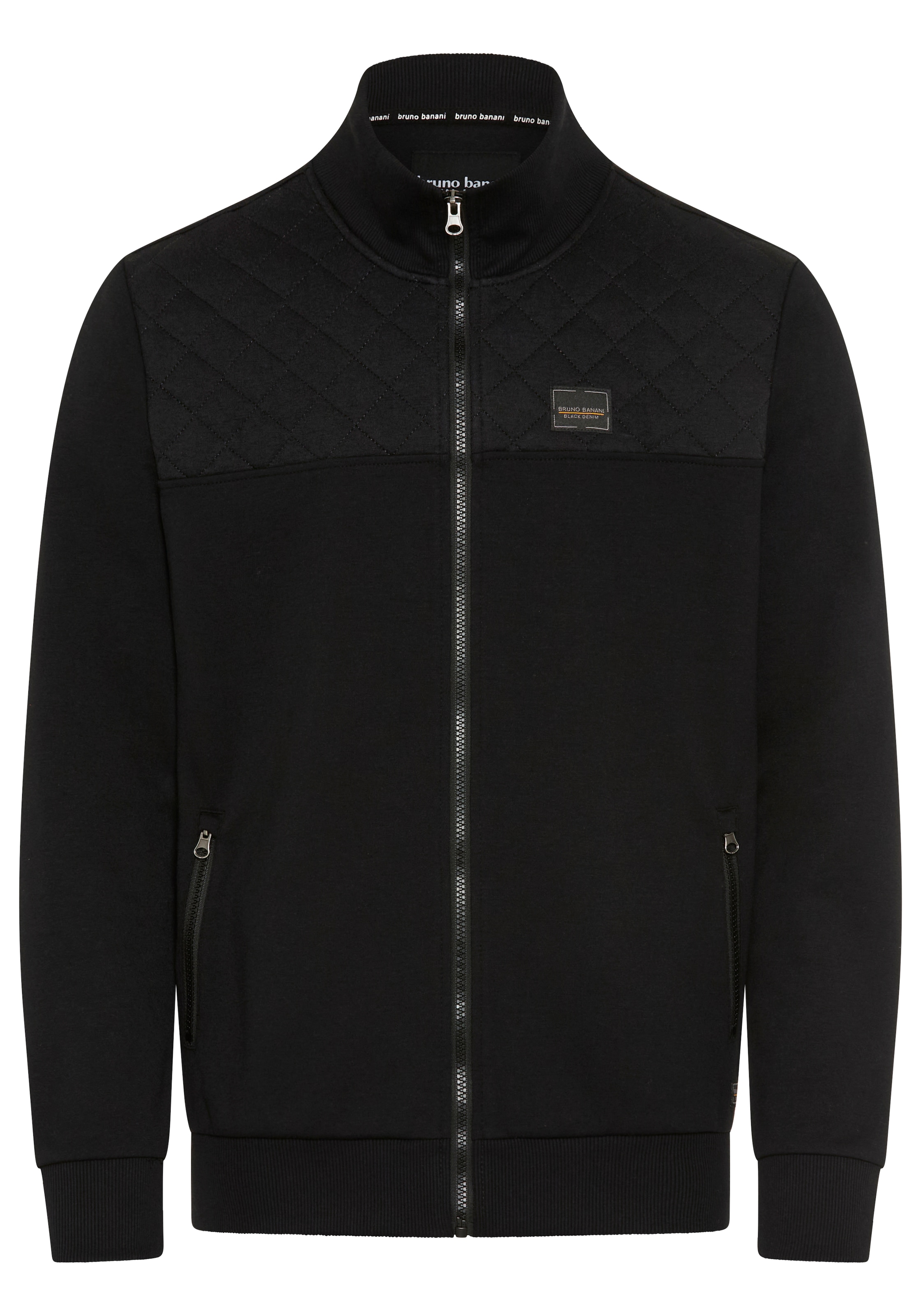 Bruno Banani Sweatjacke mit Karosteppung im oberen Bereich