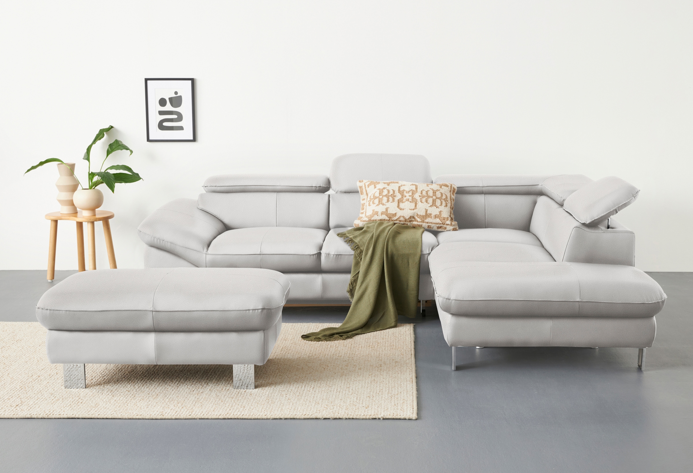 COTTA Ecksofa »Driver L-Form«, mit Kopfteilverstellung, wahlweise mit Bettfunktion & Bettkasten