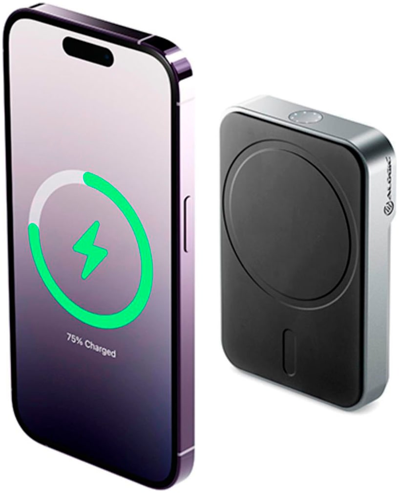 ALOGIC Powerbank »Matrix Universal Magnetic MagSafe«, Matrix Universal Magnetic MagSafe Powerbank 5000mAh Black, 5000 mAh