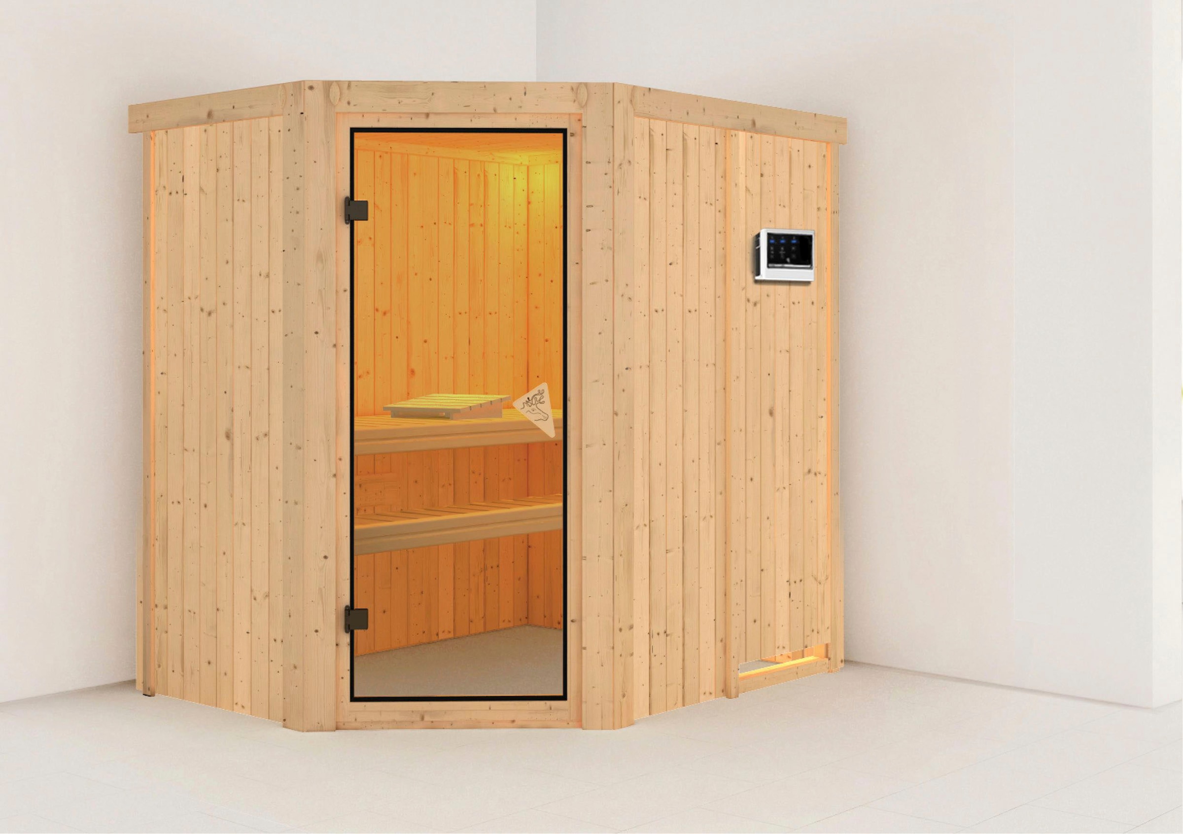 Karibu Sauna »Clara«, 9 KW-Ofen mit externer Steuerung