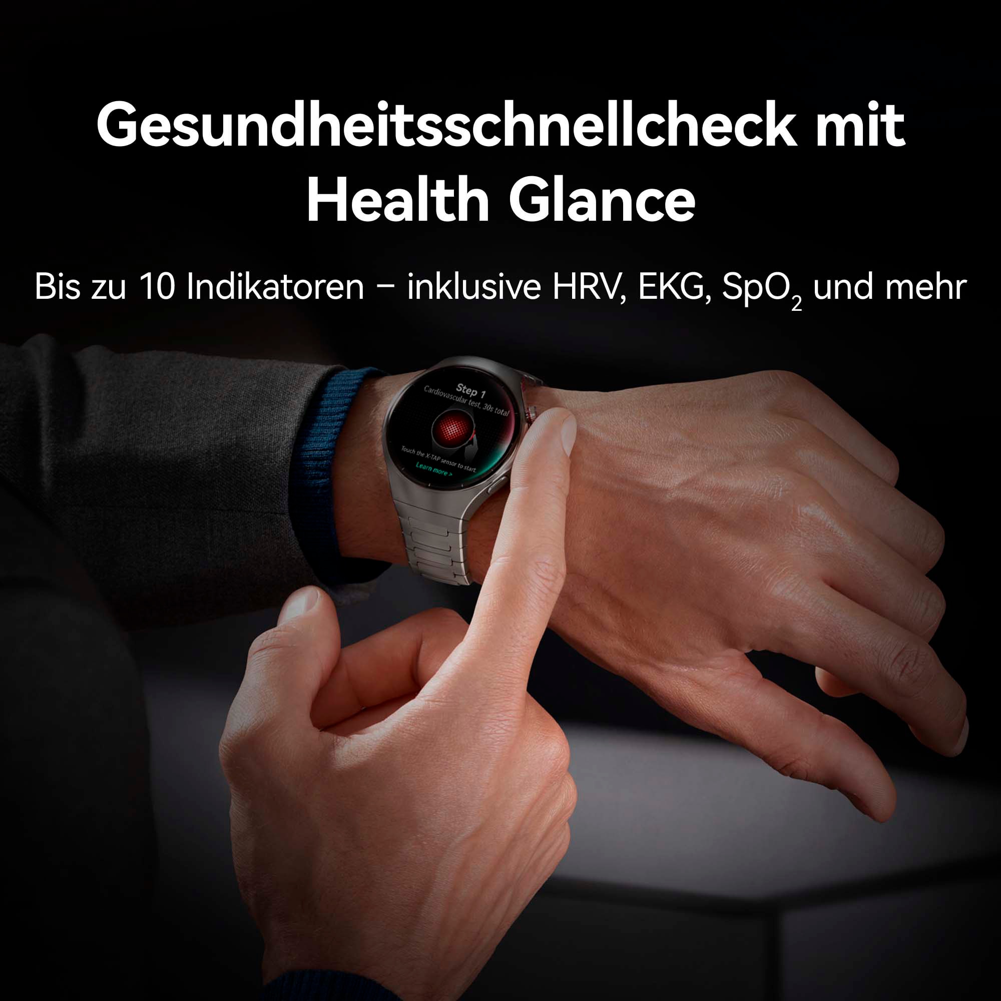Huawei Smartwatch »WATCH 5 46mm«, (3,8 cm / 1,5 Zoll), 32,00 GB, X-TAP, Health Glance, Titanium, Kompatibel mit iOS & Android)