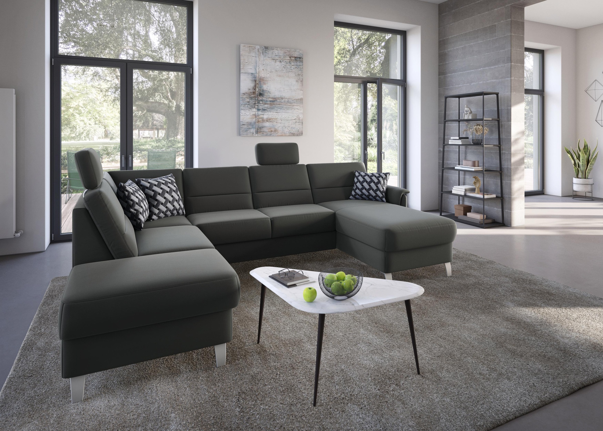 sit&more Wohnlandschaft »Palmera U-Form«, Federkern, wahlweise mit Bettfunktion und mit/ohne Stauraum