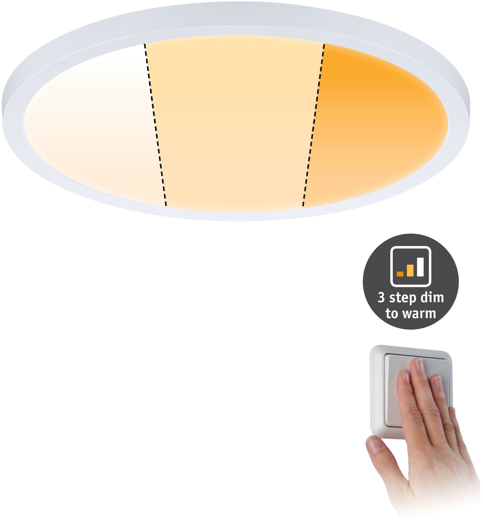 Paulmann LED Bad-Einbauleuchte »Areo«, Schutzart IP44, WarmDim-Stepschaltung, Ø 23 cm, inkl. LED Leuchtmittel