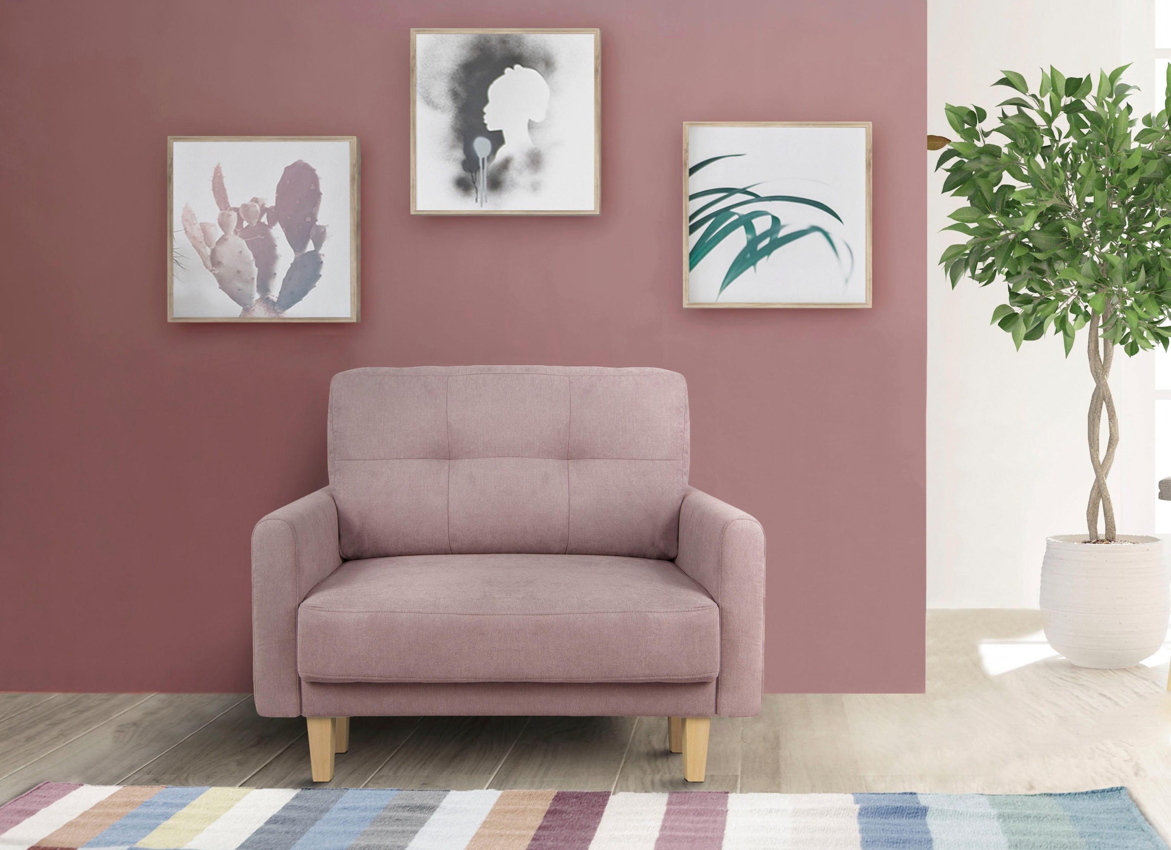 Home affaire Sessel »TRIPLO Relaxsessel mit Wellenunterfederung, Maße B/T/H: 95/100/89 cm«, Polstersessel mit Steppung im Rückenkissen, hohe Qualität
