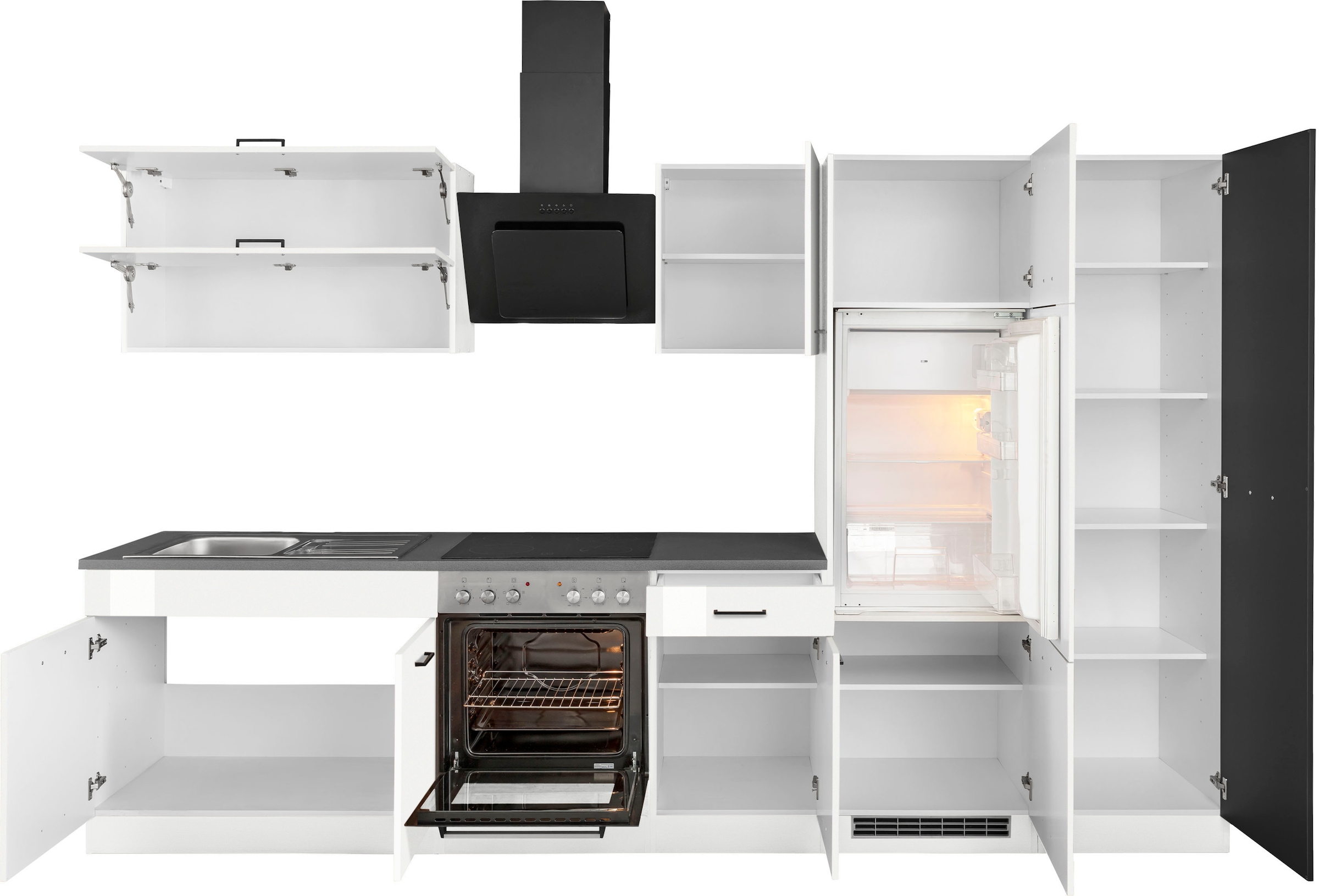 KOCHSTATION Küchenzeile »KS-Trier«, mit E-Geräten, Breite 320 cm