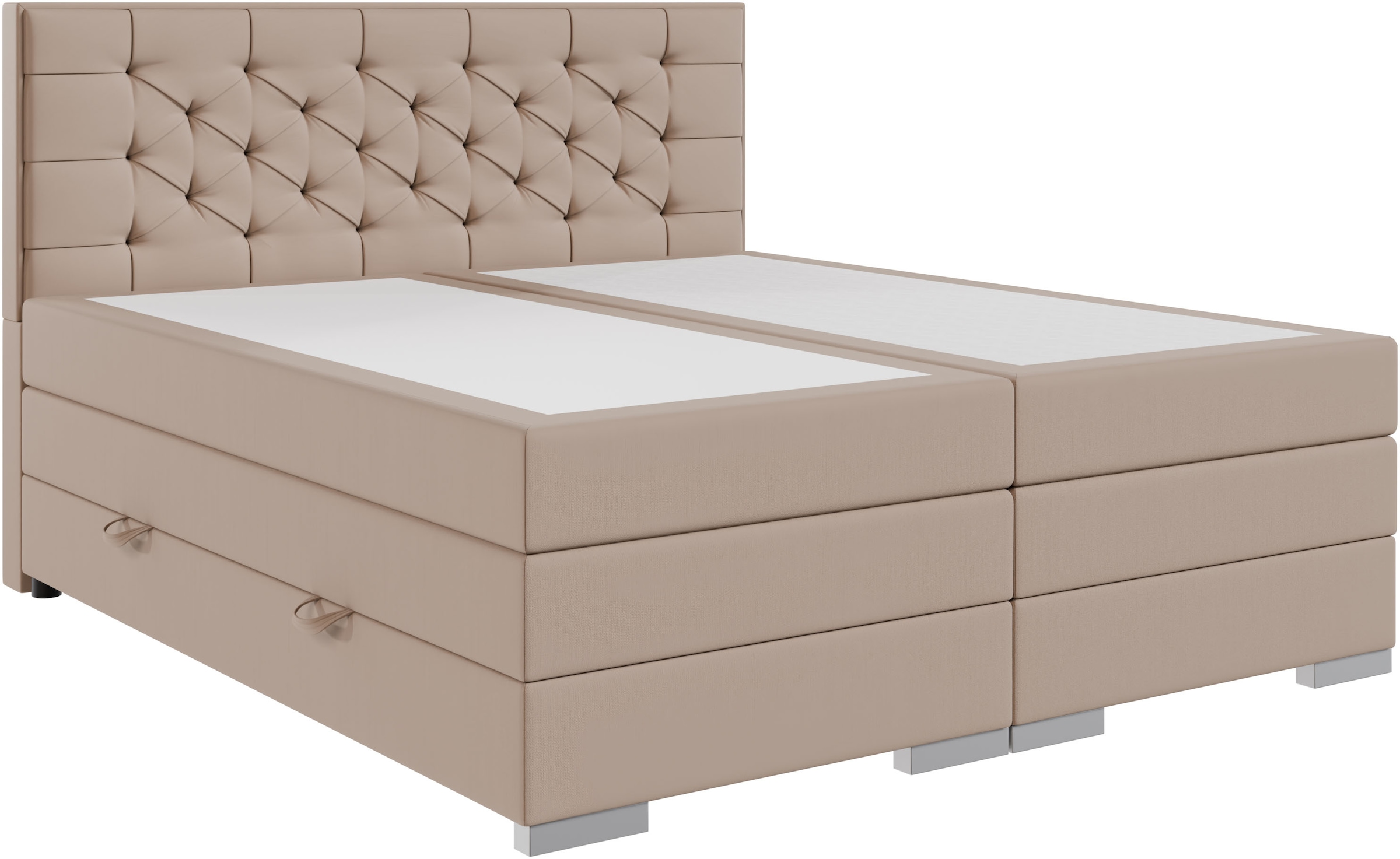 FORTE Boxspringbett »Lanciano inkl. zwei Bettkästen und Kaltschaum Topper« 7-Zonen-Taschenfederkernmatratze mit zwei Härtegraden (H2/H3),  erhältlich in den Breiten 140cm, 160cm & 180cm