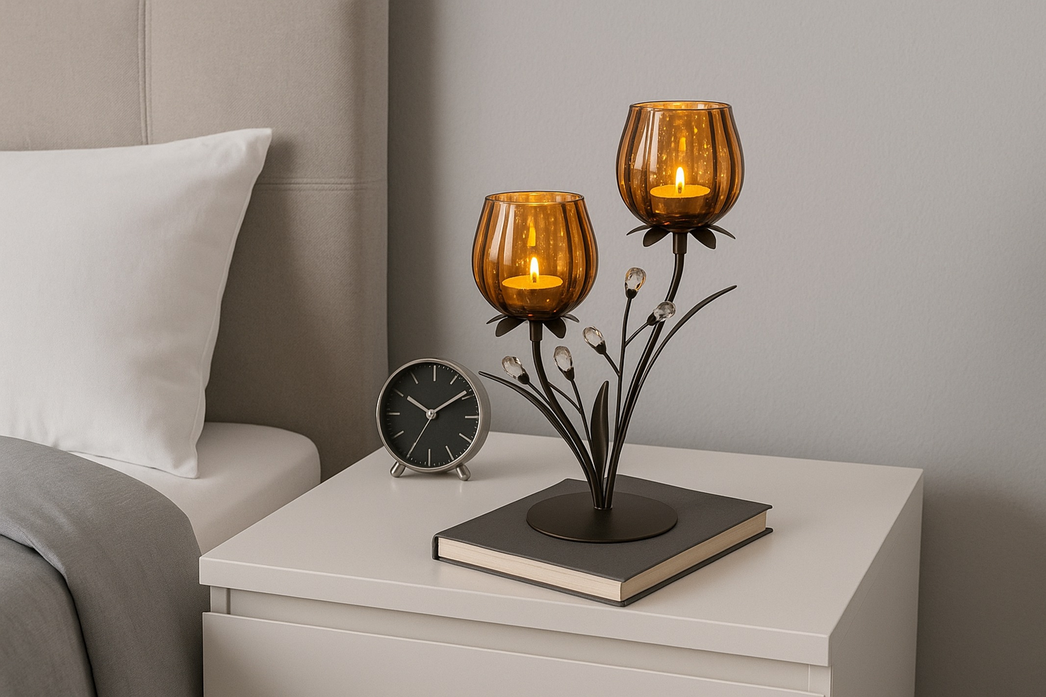 I.GE.A. Teelichthalter »Kerzenhalter« aus Metall mit Glas-Schale Teelichtha günstig online kaufen