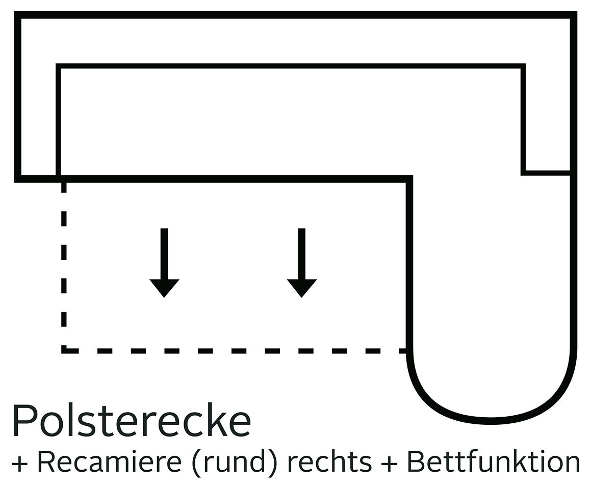 DOMO collection Ecksofa Papenburg L-Form, in großer Farbvielfalt, wahlweise mit Bettfunktion
