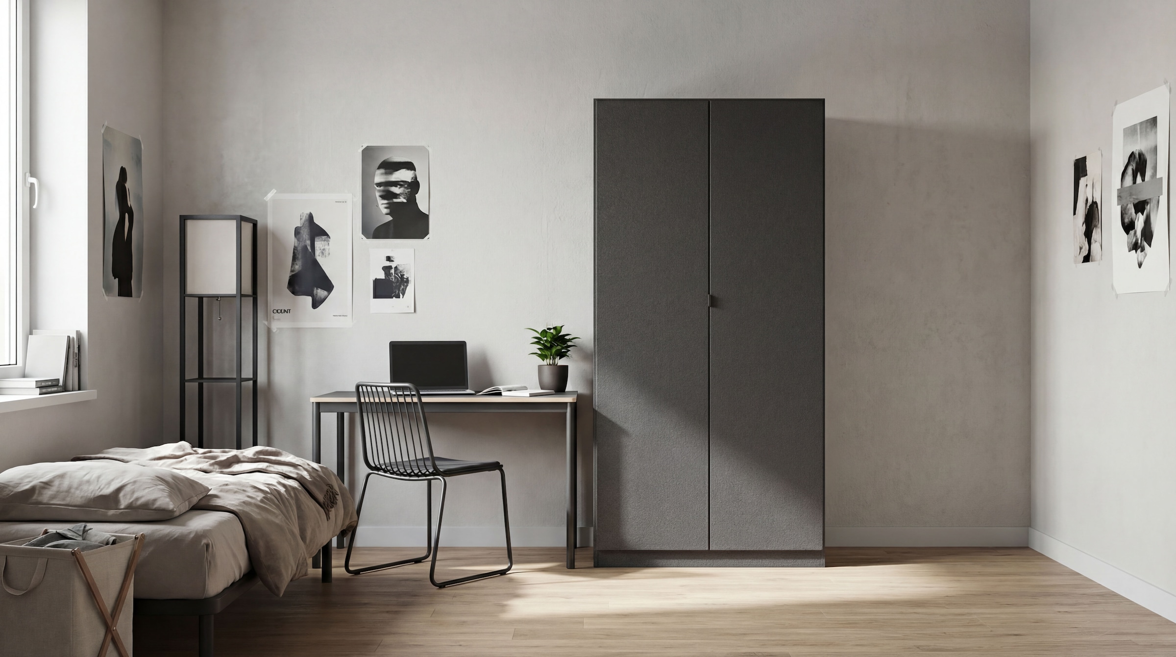 rauch Drehtürenschrank »Kleiderschrank Schrank Garderobe Wäscheschrank Ankleide ONTARIO« Breite 91 cm,  in schlichtem Stil mit Metallgriff in Graumetallic MADE IN GERMANY