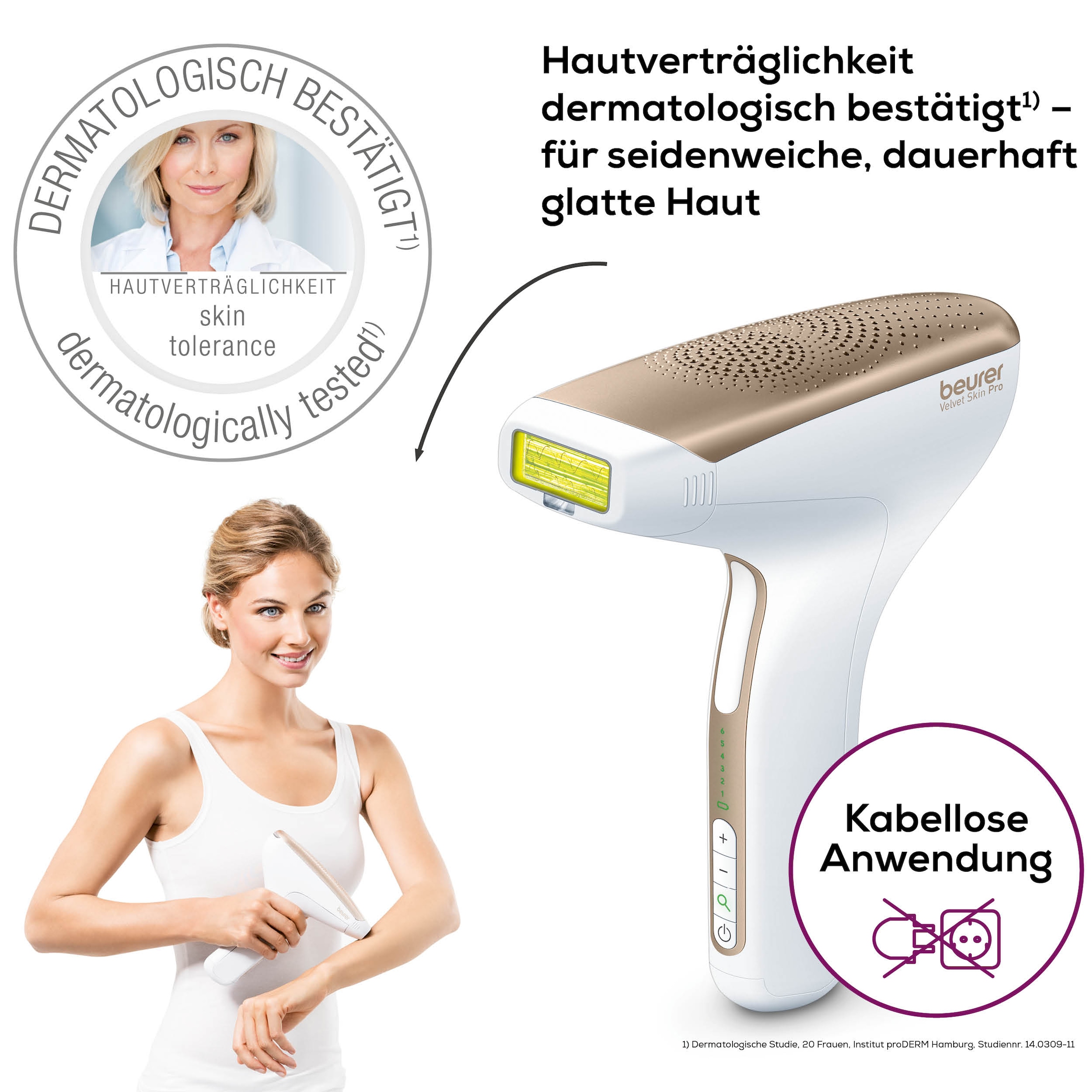 BEURER IPL-Haarentferner »IPL 8500 für langanhaltende Haarentfernung durch Lichttechnologie«, 300000 Lichtimpulse, Kraftvolles Akkugerät für eine flexible, kabellose Anwendung