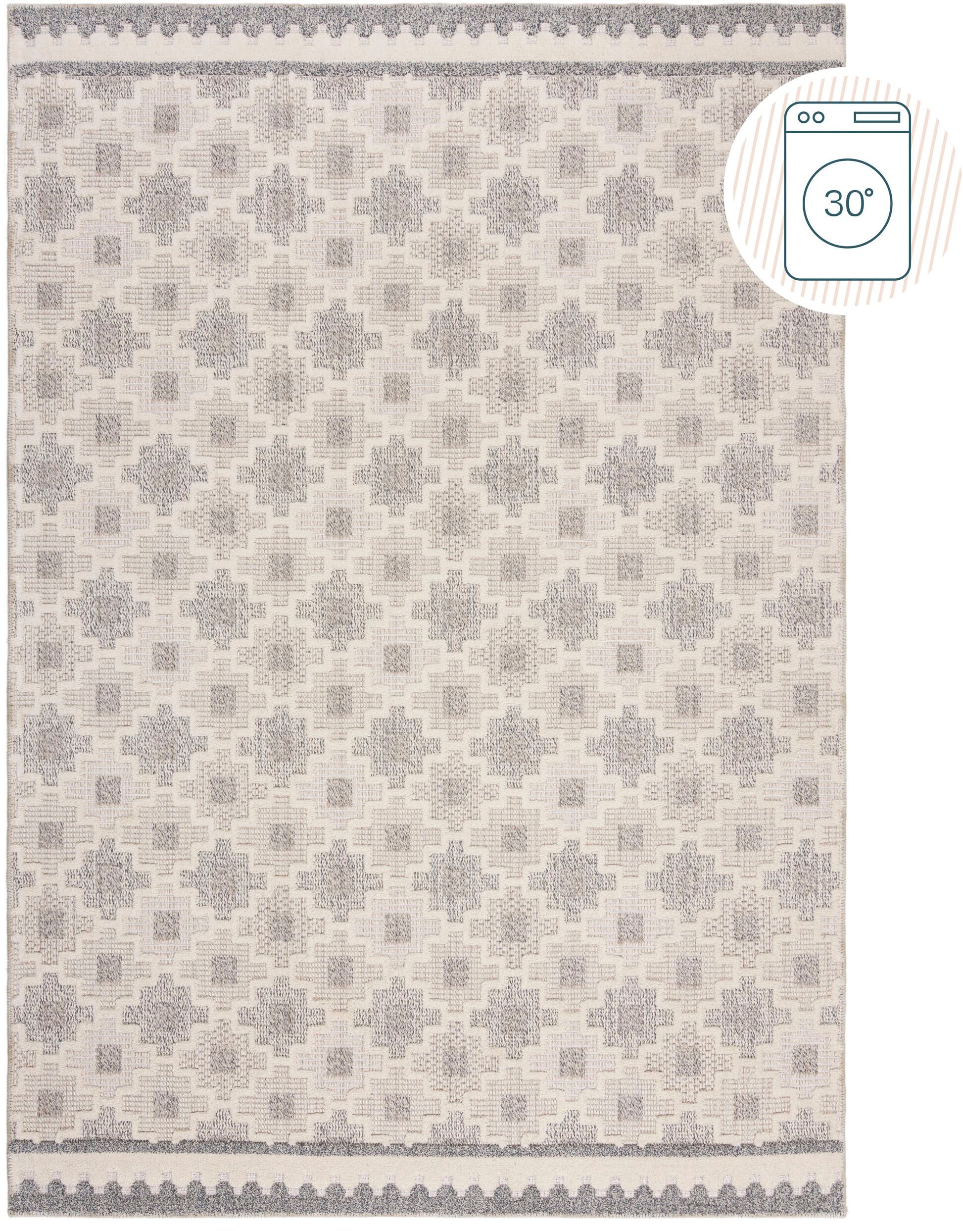 FLAIR RUGS Teppich »Graysen«, rechteckig, 4 mm Höhe, Waschbarer Geometrisch günstig online kaufen
