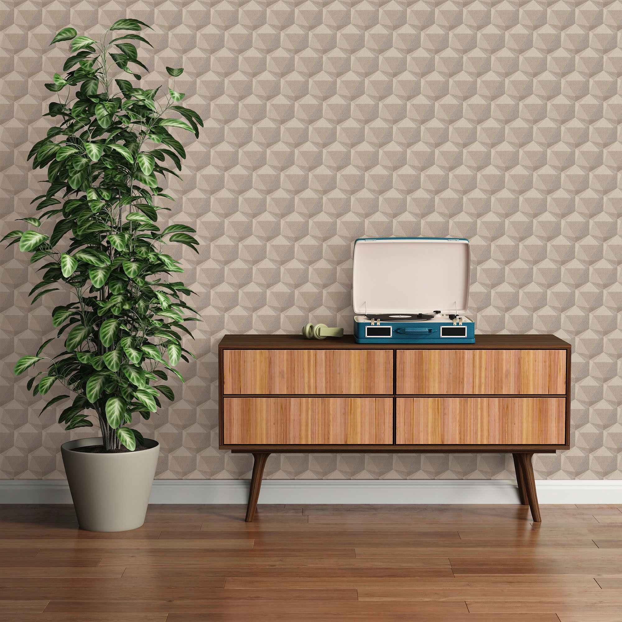 A.S. Création Vliestapete »Nara Grafisch 3D Effekt«, matt-gemustert-neutral, 3D Muster Grafiktapete Tapeten Wohnzimmer Schlafzimmer Küche Flur Büro