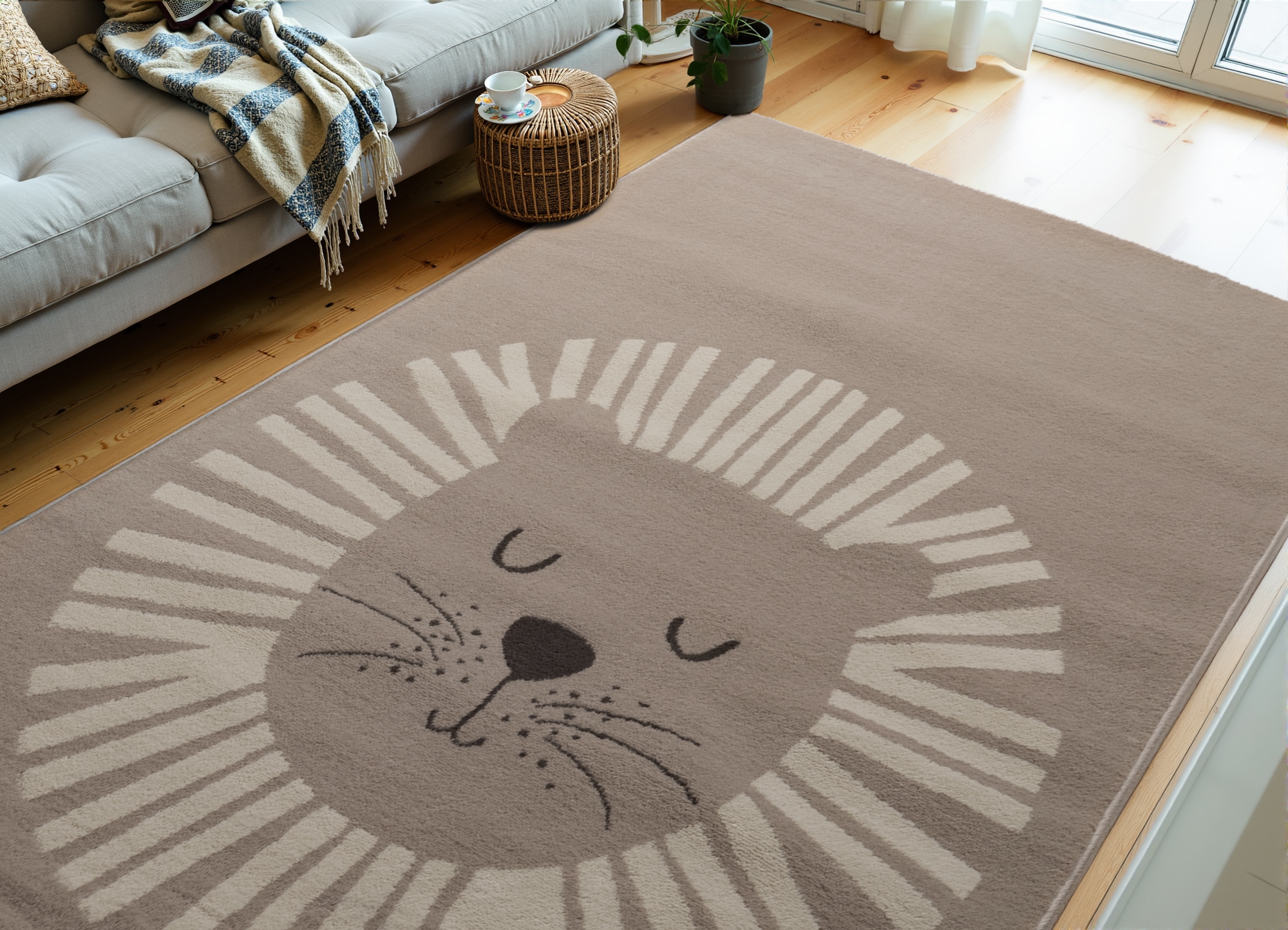 HANSE Home Kinderteppich »Happy Lion«, rechteckig, 8 mm Höhe, Spielteppich, fest, Kinderzimmer, Kurzflor, Spielunterlage
