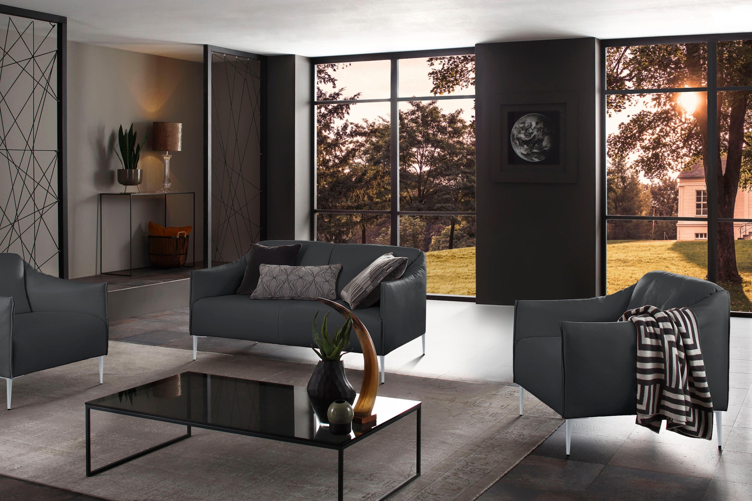 W.SCHILLIG 2-Sitzer »sally« mit Metallfüßen in Silber matt, Breite 154 cm