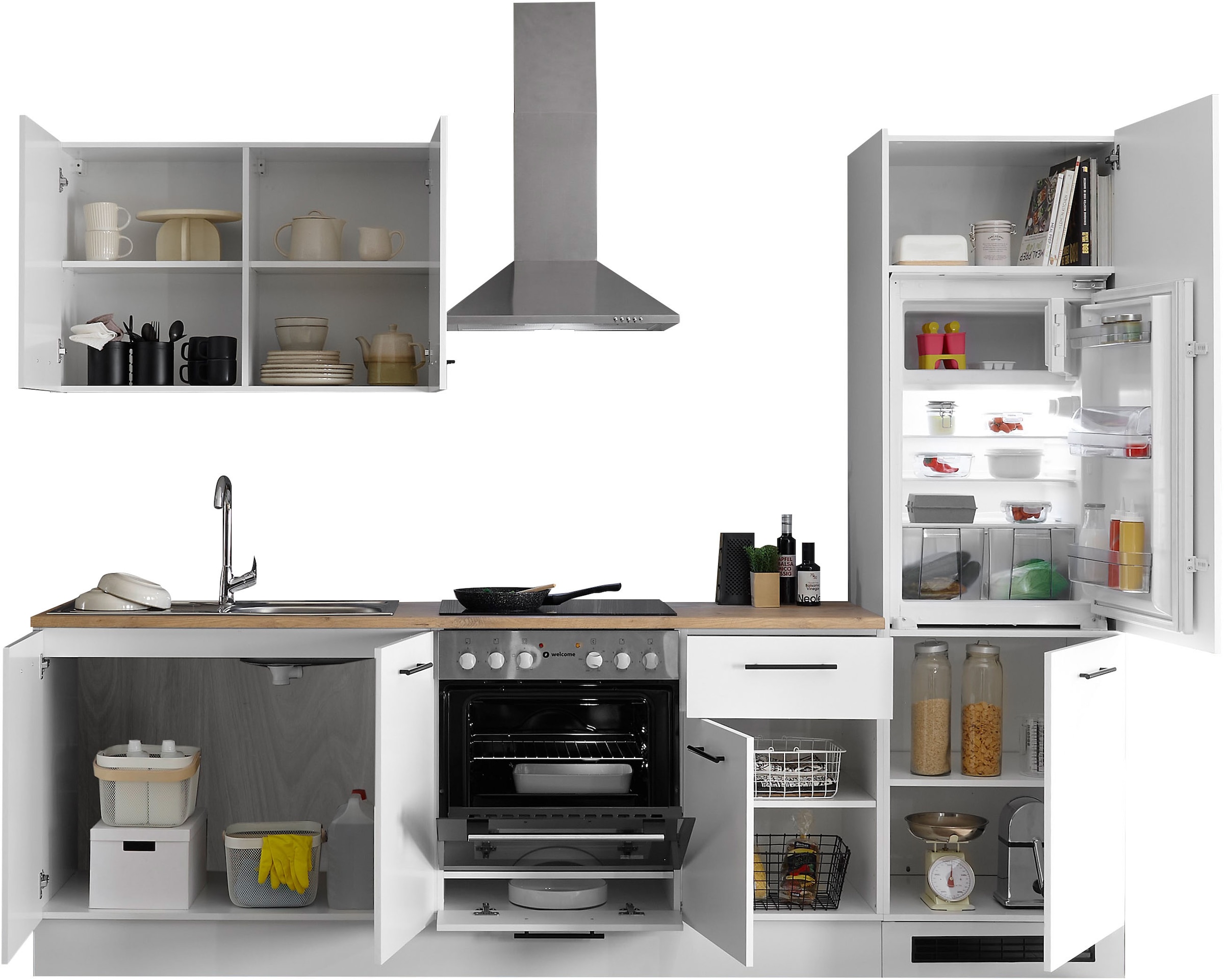 BASIC by Balculina Küchenzeile »Tirol B/H/T 270x212x60 cm« Breite 270 cm, wahlweise mit E-Geräten