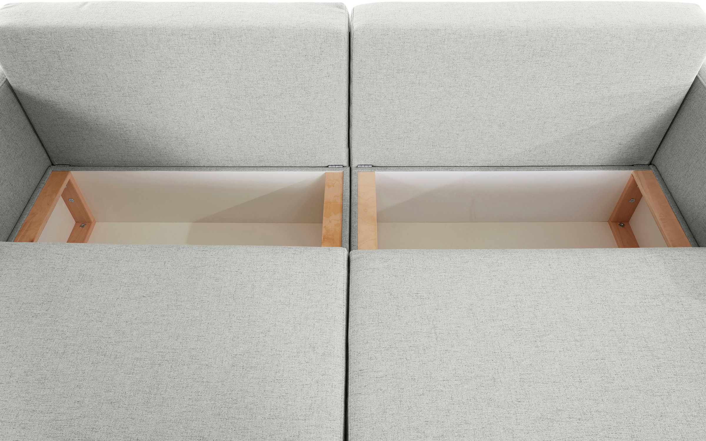 INOSIGN Ecksofa »Marva 3tlg. L-Form«, beide Armlehnelemente ausziehbar für Bettfunktion, mit Bettkasten
