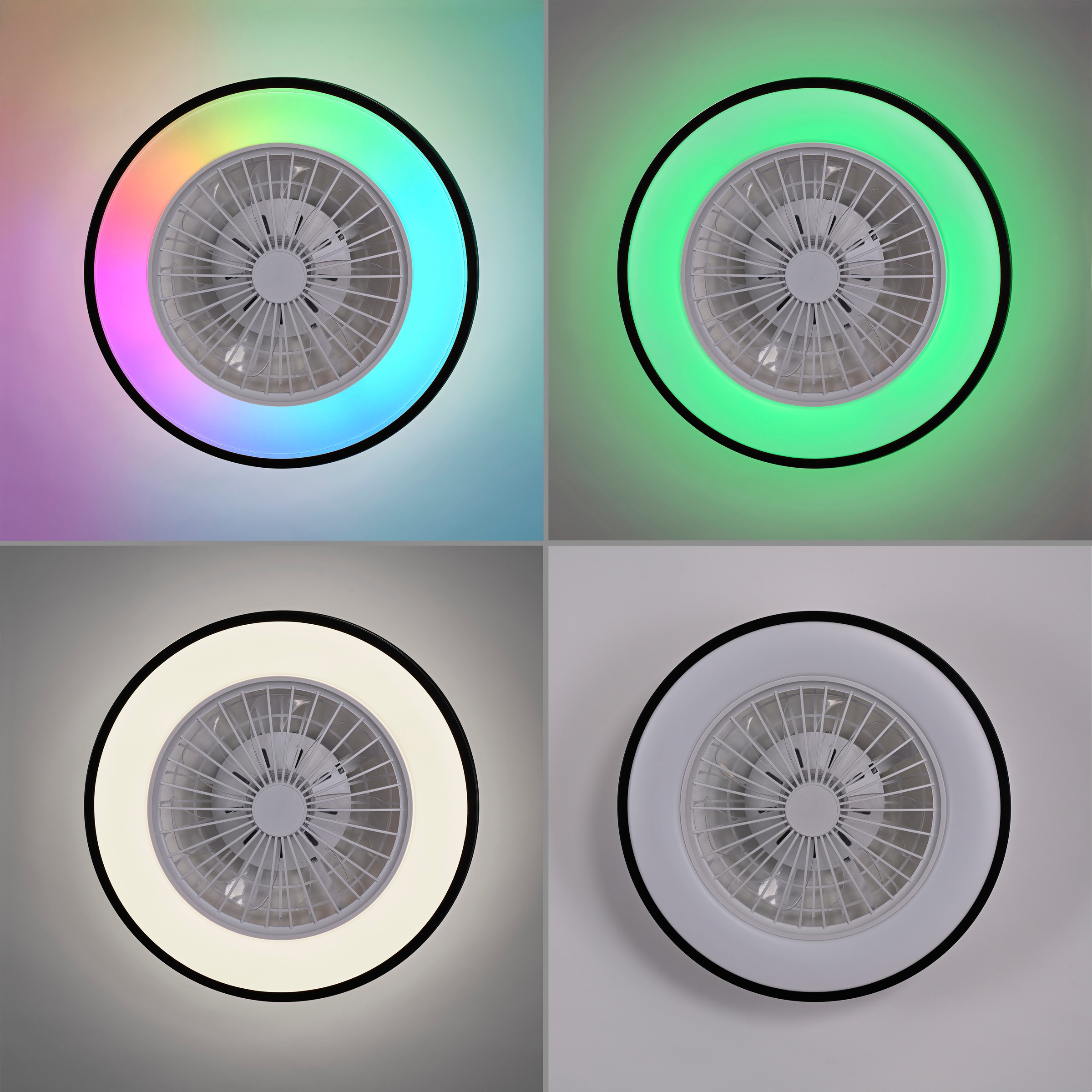 JUST LIGHT LED Deckenleuchte »LENO« LED-Board 1 Stk. RGB Ventilatorfunktion, CCT-RGB, Memoryfunktion, getrennt schaltbar