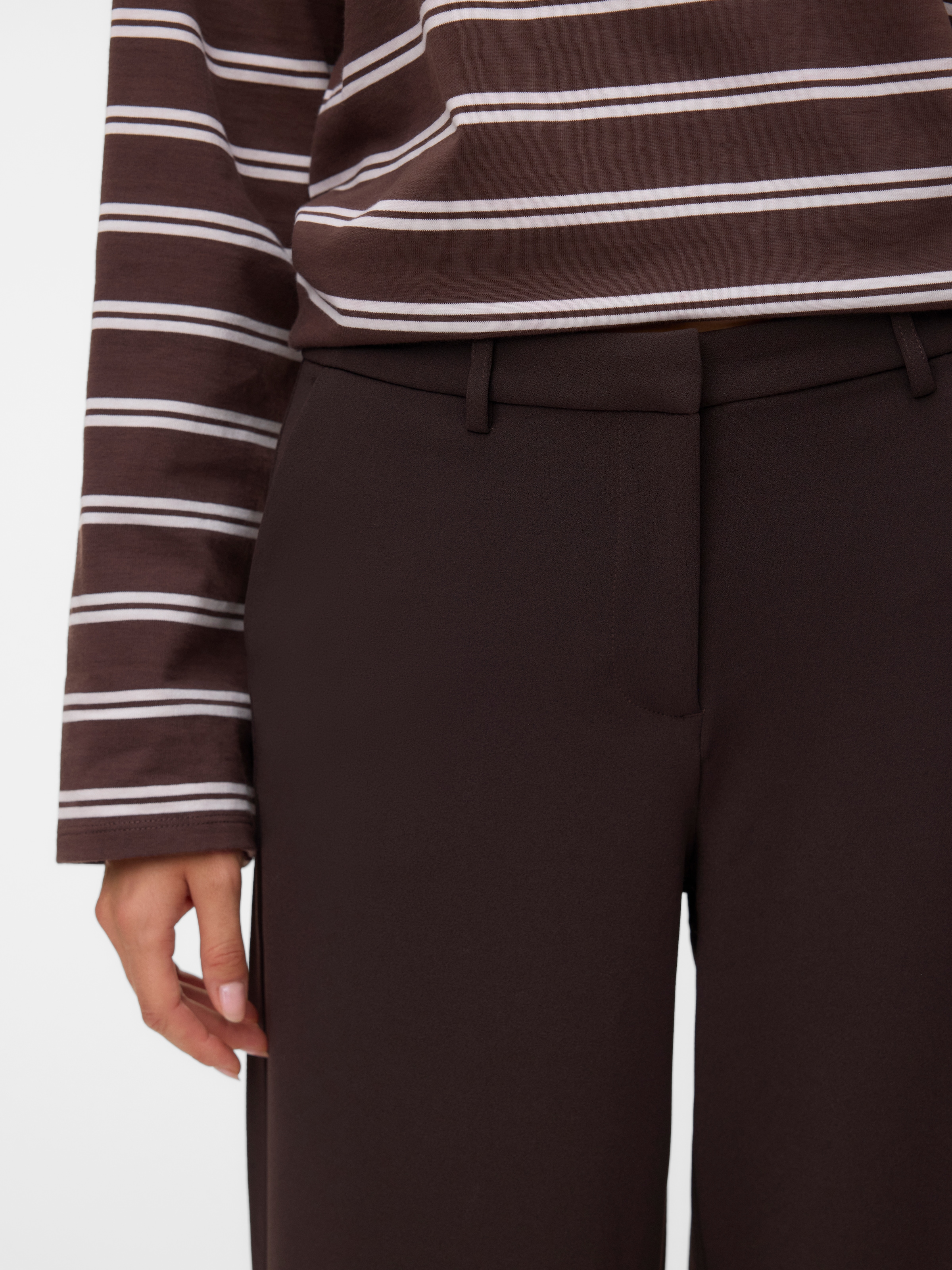 Vero Moda Anzughose »VMZAMIRA MW WIDE PANT NOOS«  Materialmix, wide fit, regular waist
