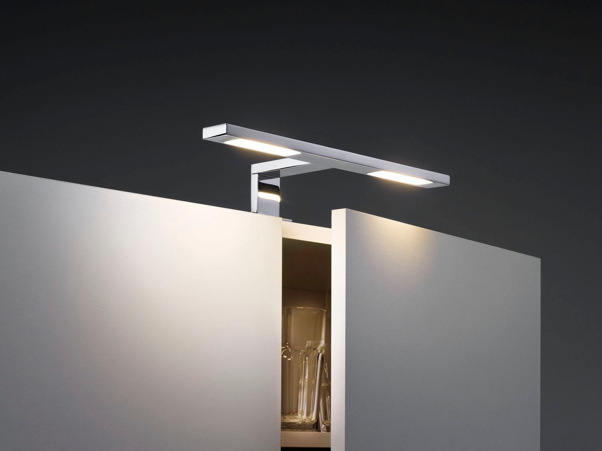 Paulmann Spiegelleuchte »LED Galeria Spiegel- und Aufschrankleuchte Double Hook 2x3,2W Chrom«, 2 flammig, LED Galeria Spiegel- und Aufschrankleuchte Double Hook 2x3,2W Chrom